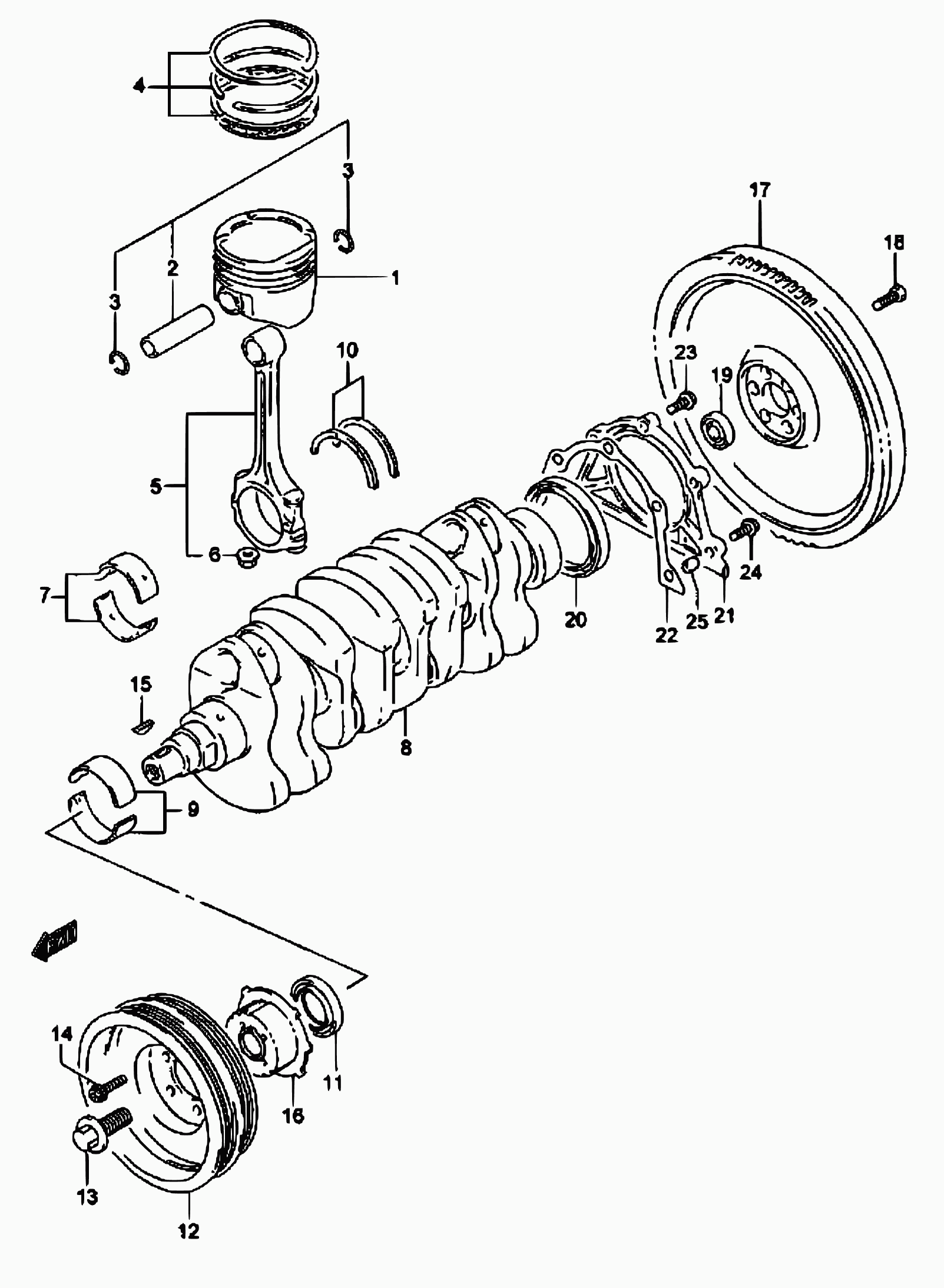 Suzuki 12623-85C00 - Centrējošais gultnis, Sajūgs ps1.lv