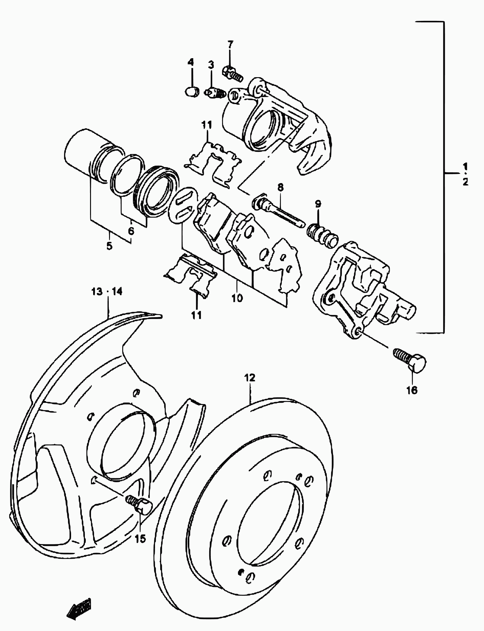 Suzuki 55100-60820 - Remkomplekts, Bremžu suports ps1.lv