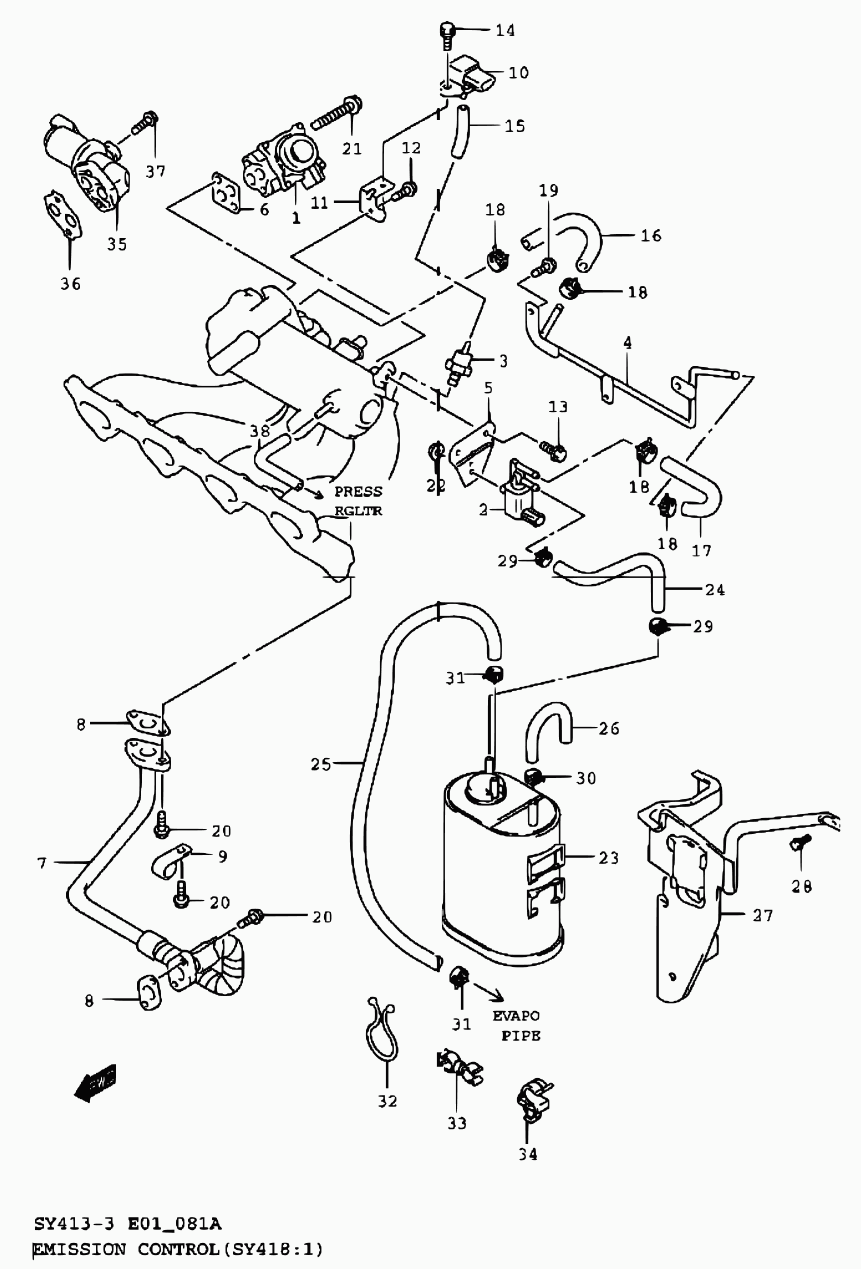 Suzuki 18111-77E00 - Izpl. gāzu recirkulācijas vārsts ps1.lv