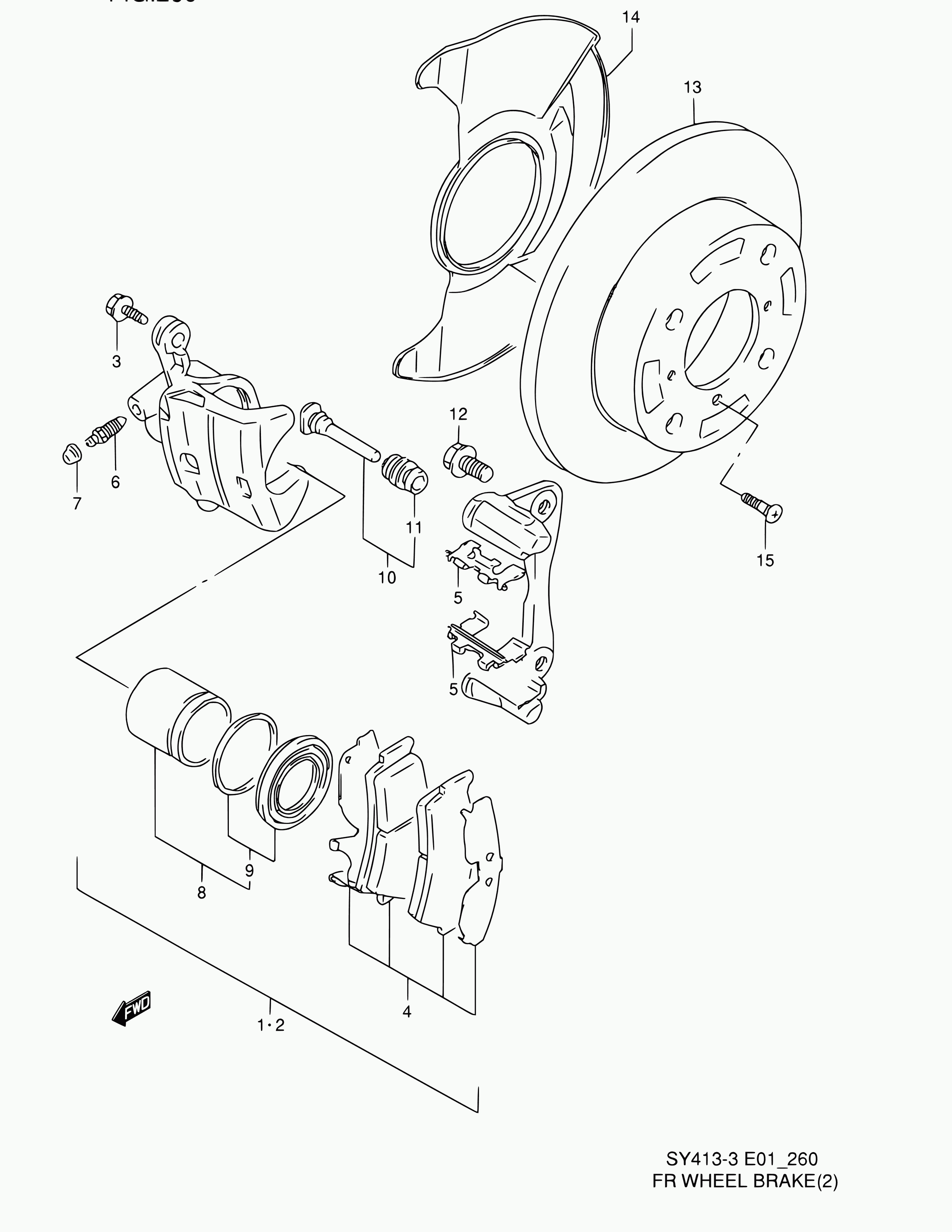 Suzuki 55101-64G01 - Bremžu suports ps1.lv