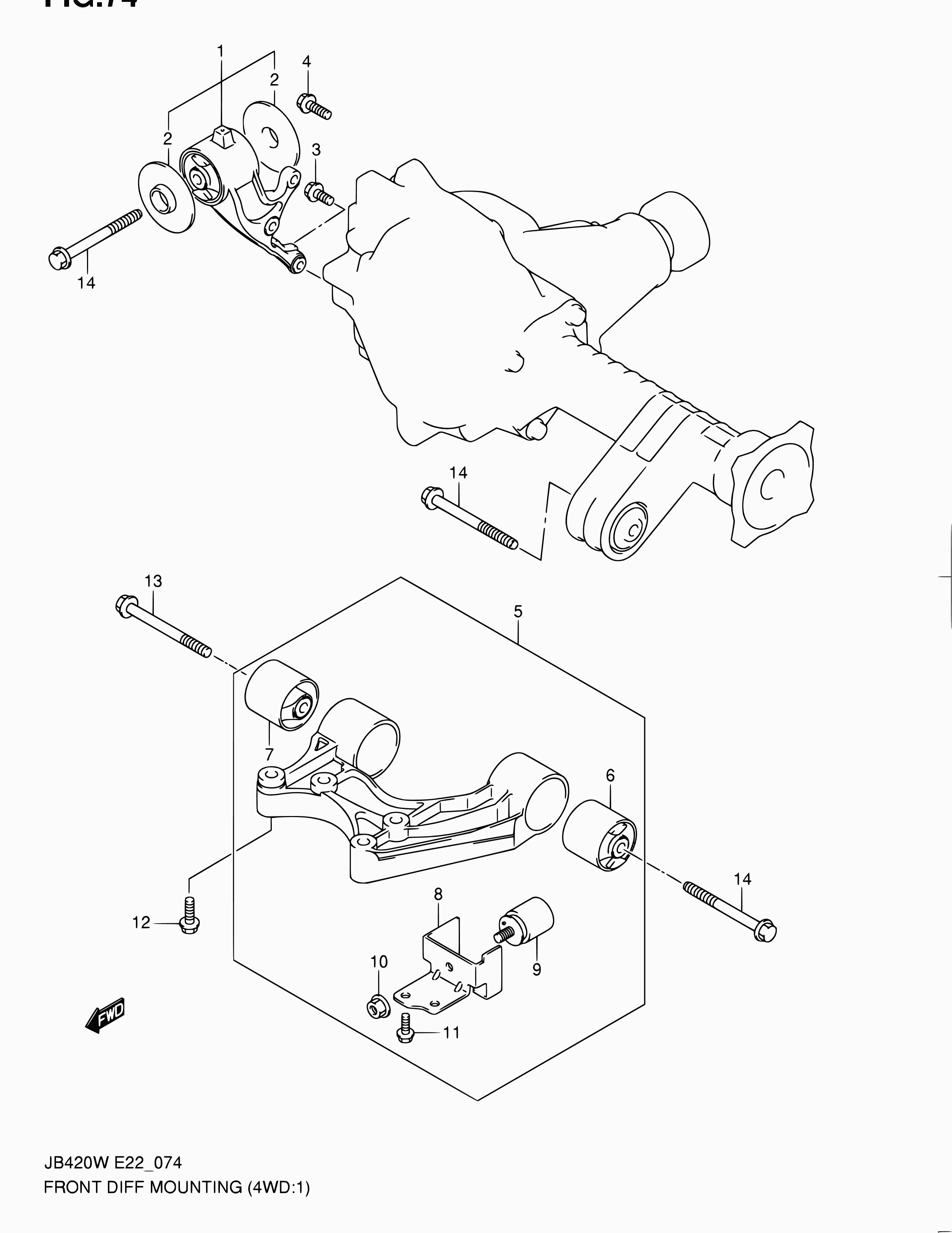 Suzuki 27555-66J00 - Piekare, Diferenciālis ps1.lv