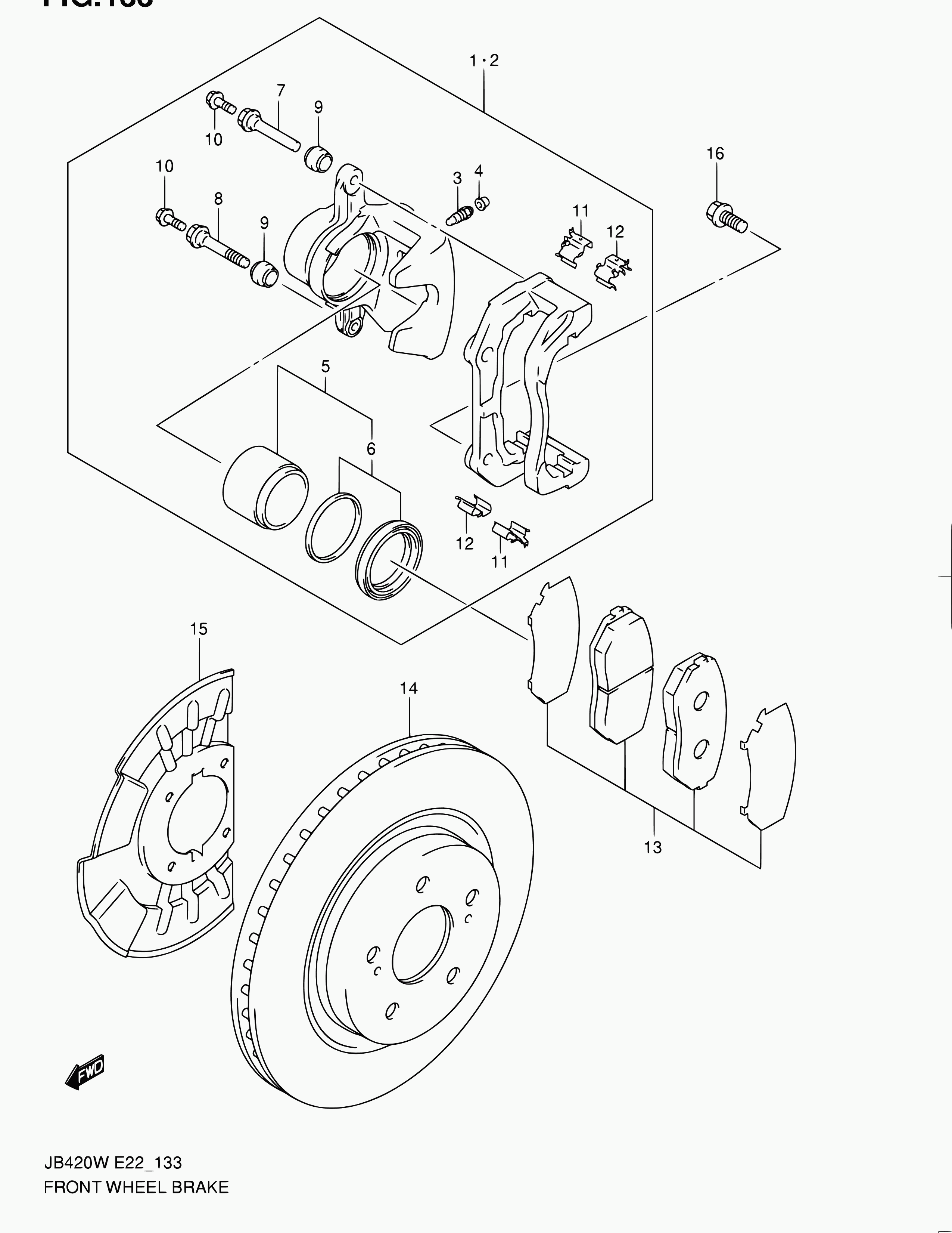 Suzuki 55200-65J22 - Bremžu uzliku kompl., Disku bremzes ps1.lv