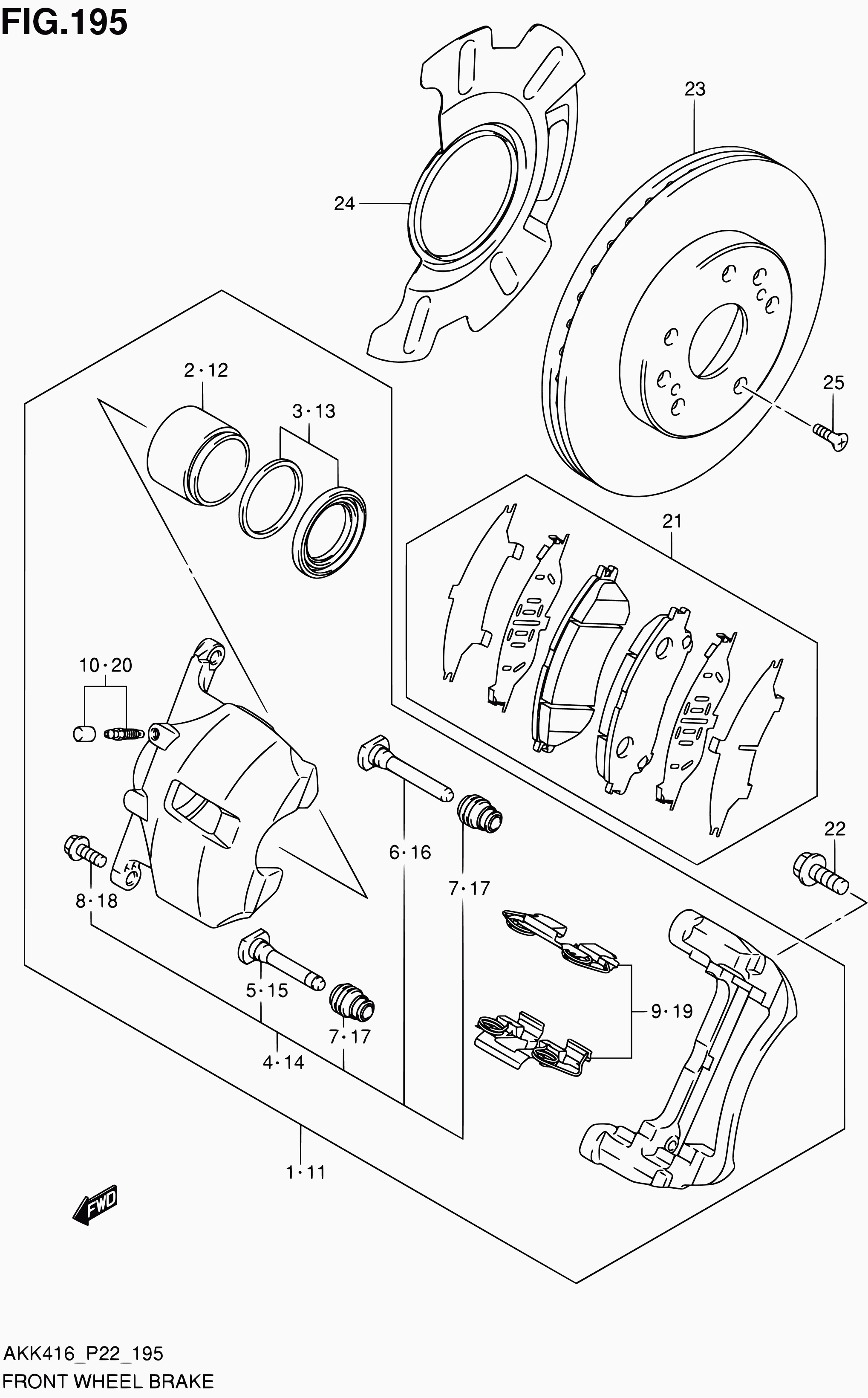 Suzuki 55810-61M00 - Bremžu uzliku kompl., Disku bremzes ps1.lv