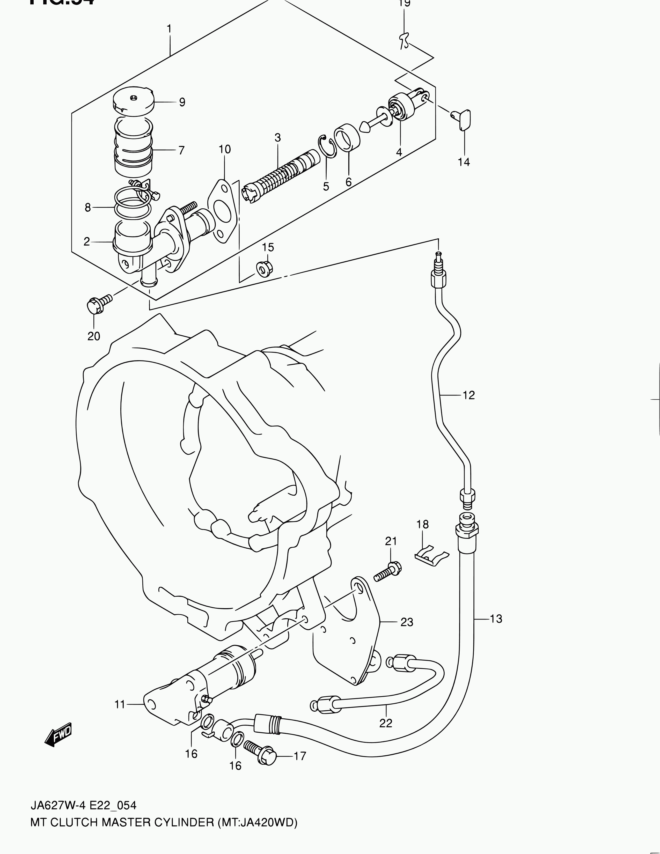 Suzuki 23810-65D00 - Galvenais cilindrs, Sajūgs ps1.lv