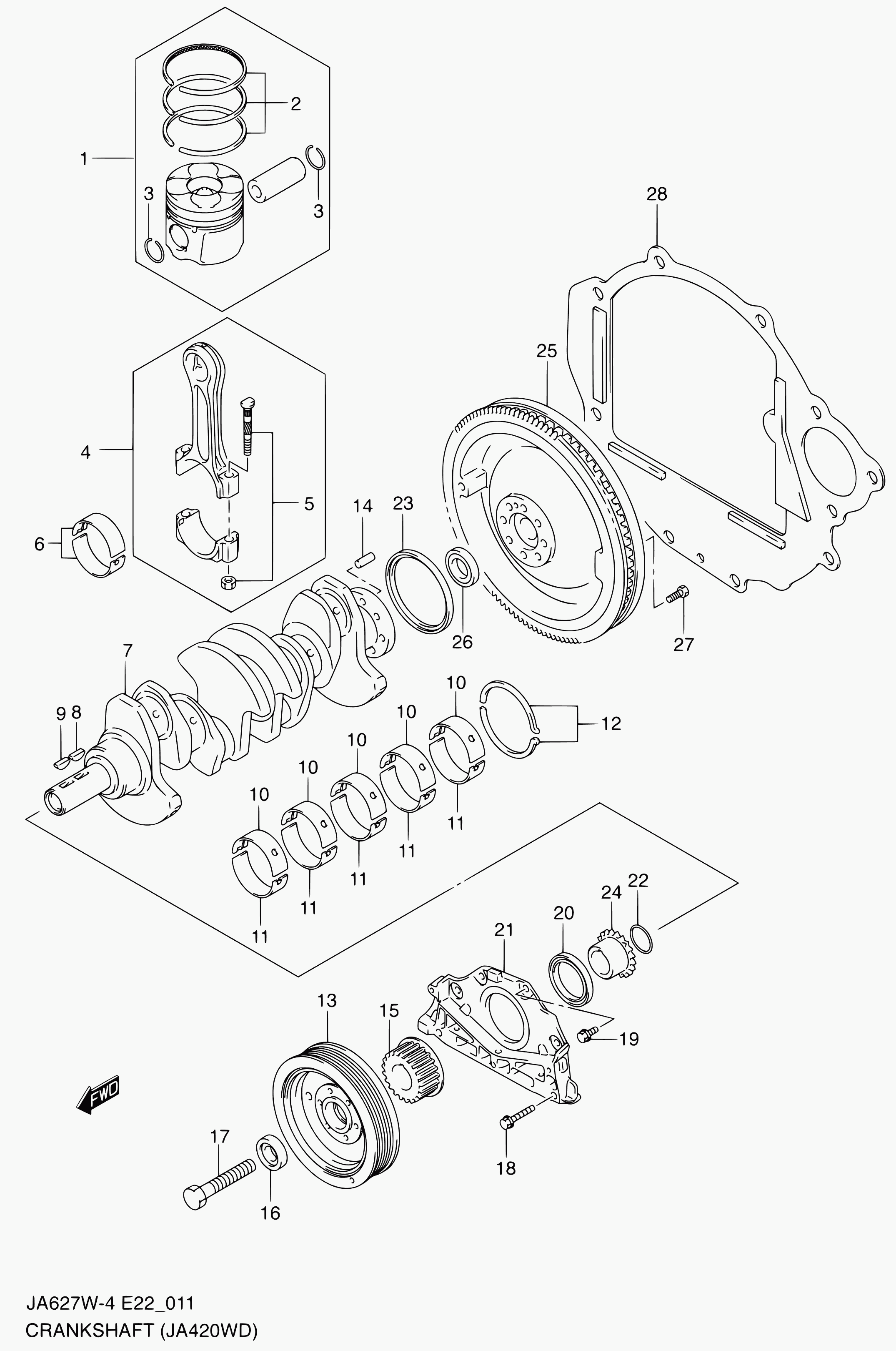 Suzuki 16121-66G10 - Vārpstas blīvgredzens, Kloķvārpsta ps1.lv