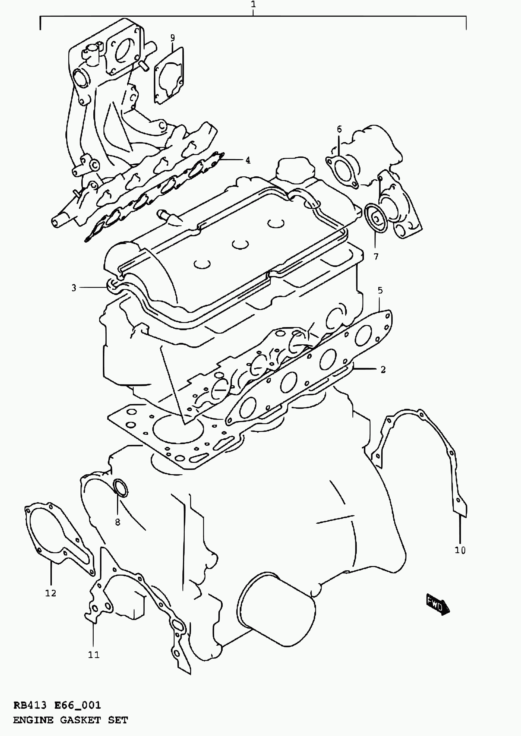 Bedford 11402-61861 - Blīvju komplekts, Motora bloka galva ps1.lv