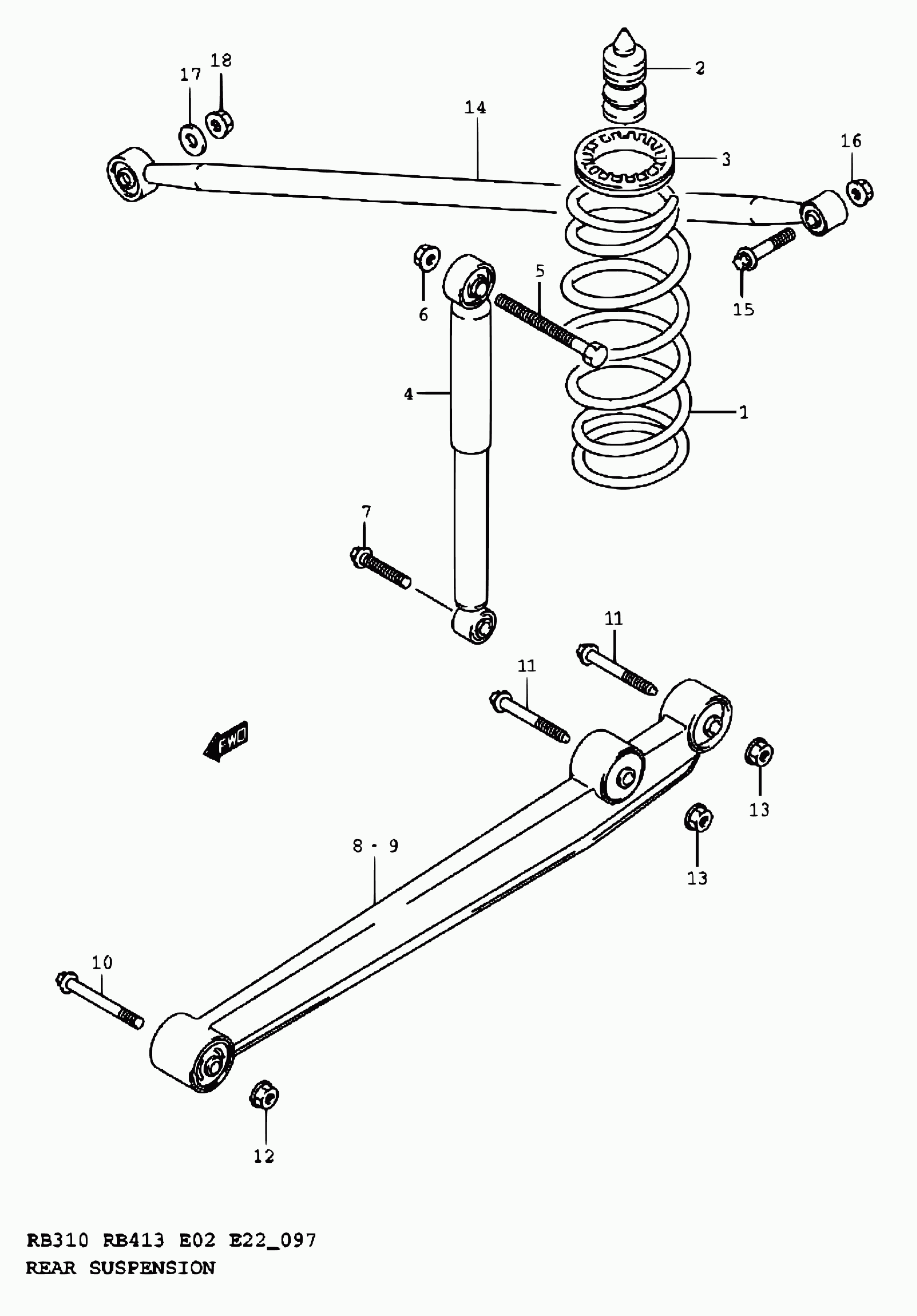 Suzuki 41800-83E10 - Amortizators ps1.lv