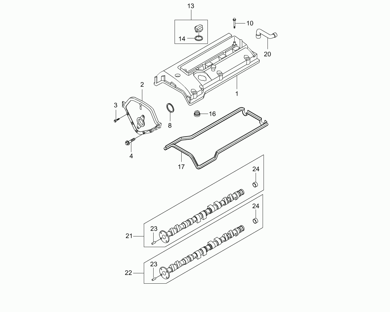 DAEWOO 1610163121 - Blīve, Motora bloka galvas vāks ps1.lv