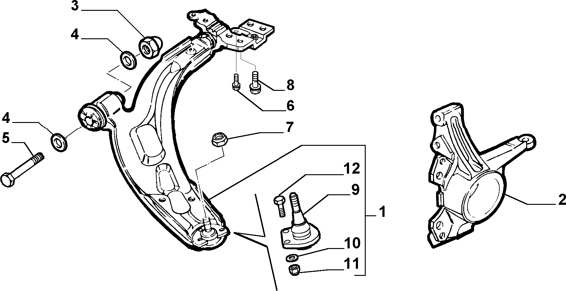 Alfarome/Fiat/Lanci 51772988 - Neatkarīgās balstiekārtas svira, Riteņa piekare ps1.lv