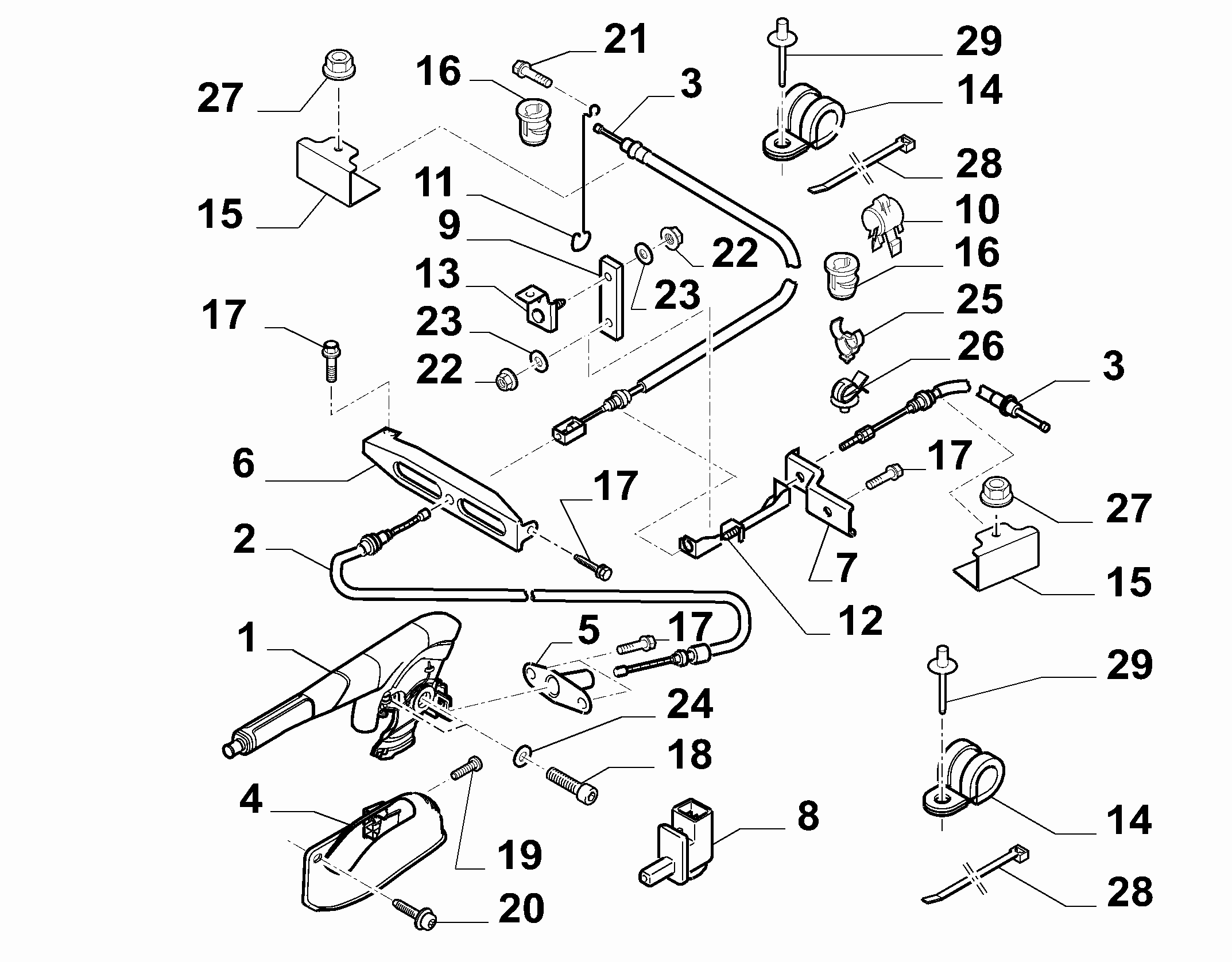 FIAT 1484375080 - Trose, Stāvbremžu sistēma ps1.lv