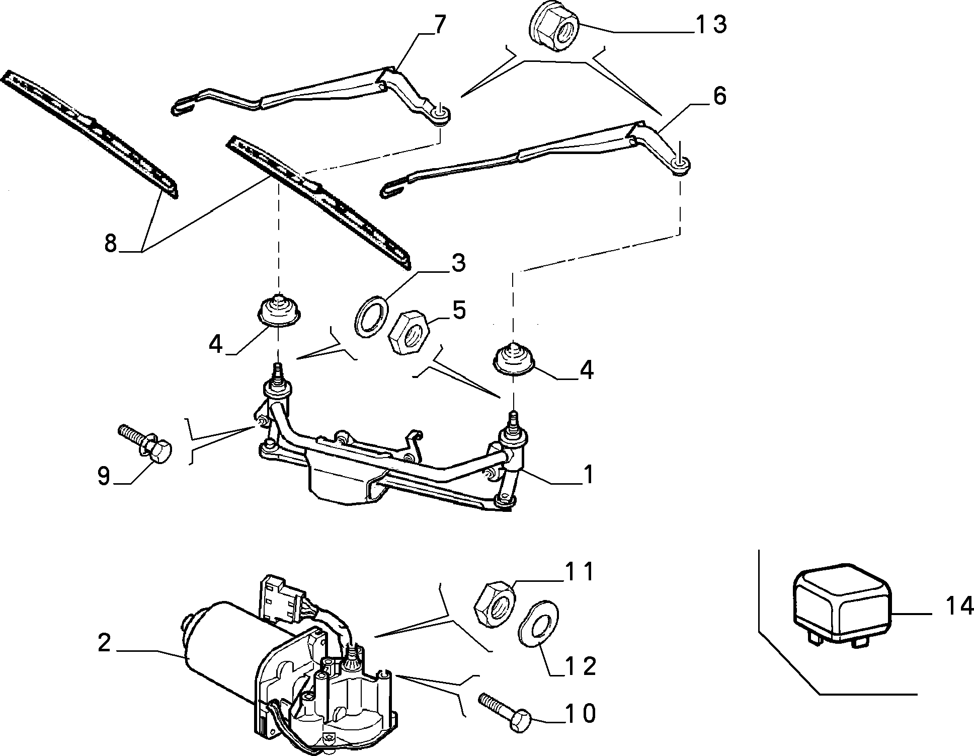 FIAT 9406405938 - Stikla tīrītāju motors ps1.lv