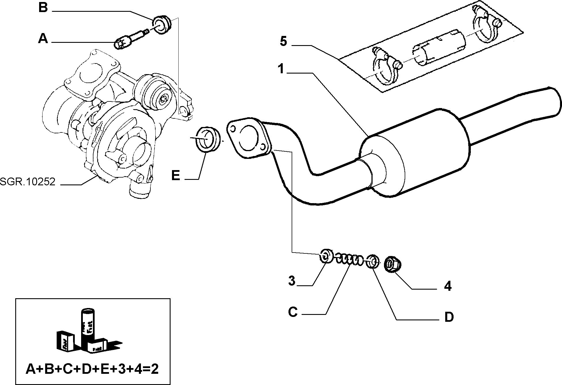 FIAT 9456105580 - Savienojošie elementi, Izplūdes gāzu sistēma ps1.lv