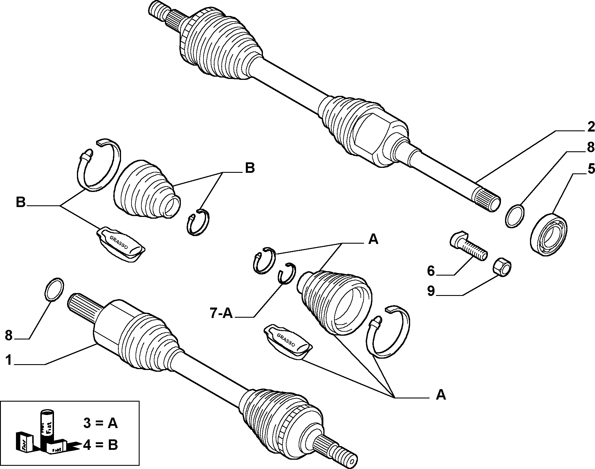 FIAT / LANCIA 9464383688 - Putekļusargs, Piedziņas vārpsta ps1.lv