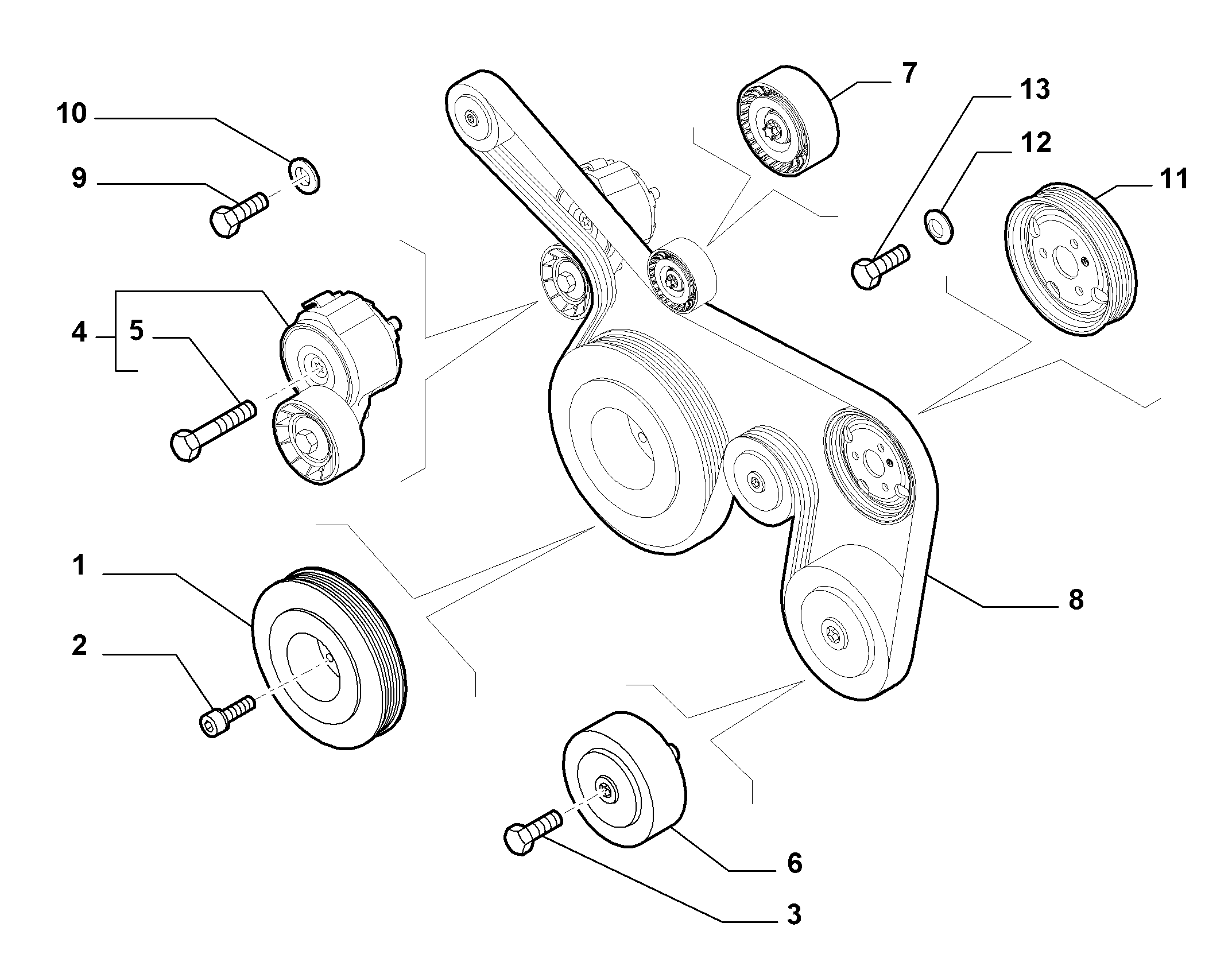 Chrysler 51758383 - Parazīt / Vadrullītis, Ķīļrievu siksna ps1.lv