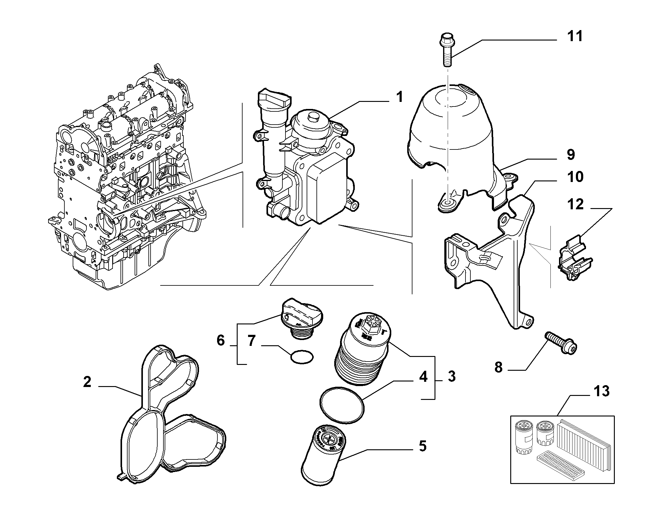 Jeep 73500070 - Vāks, Eļļas filtra korpuss ps1.lv