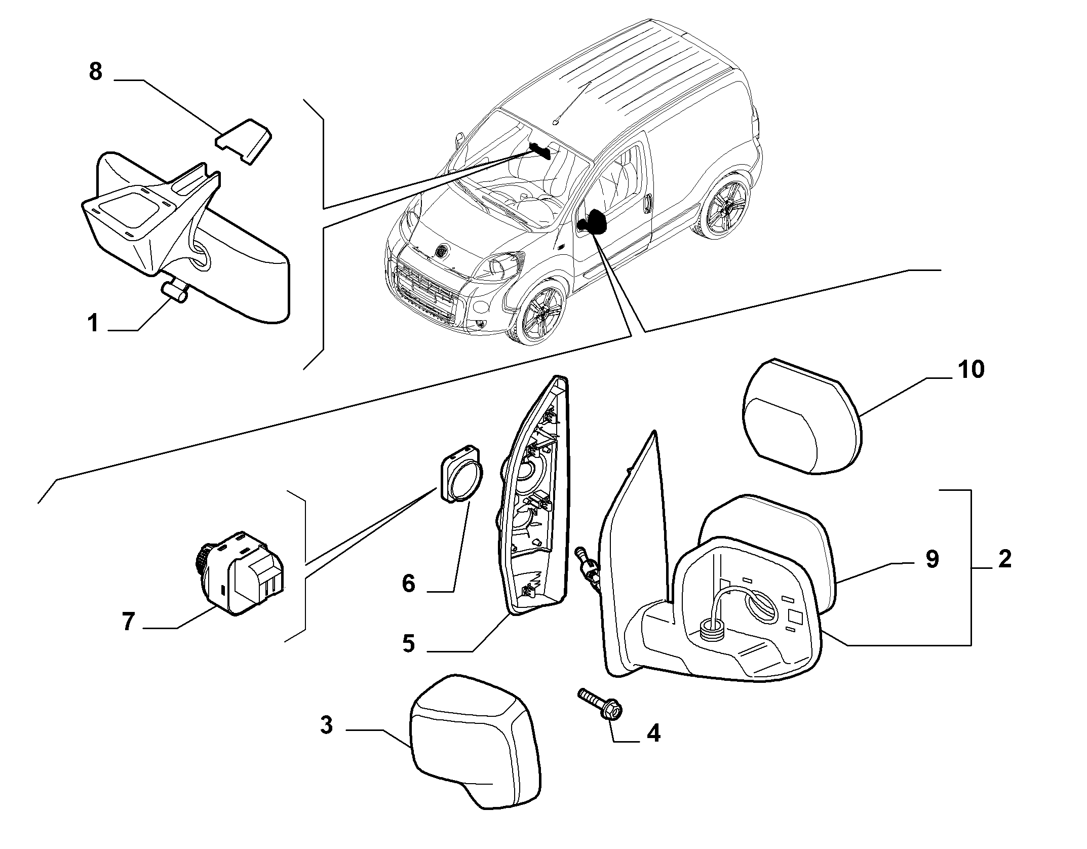 FIAT / LANCIA 735460566 - Ārējais atpakaļskata spogulis ps1.lv