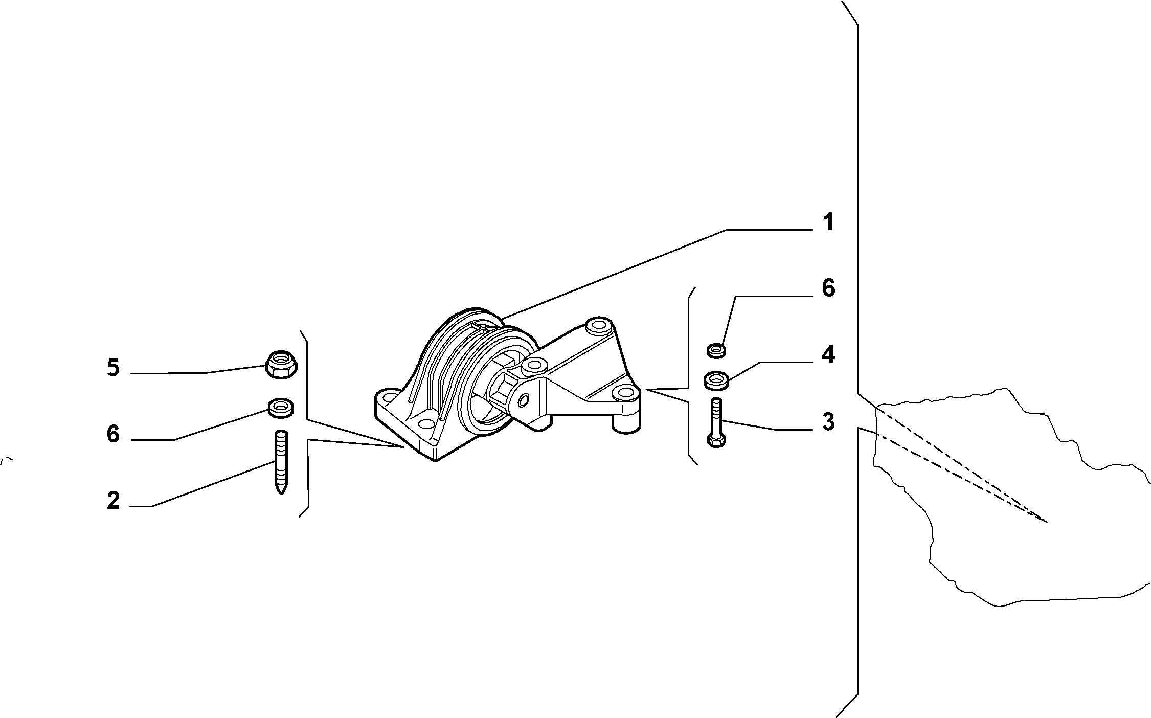 FIAT 1335129080 - Piekare, Dzinējs ps1.lv