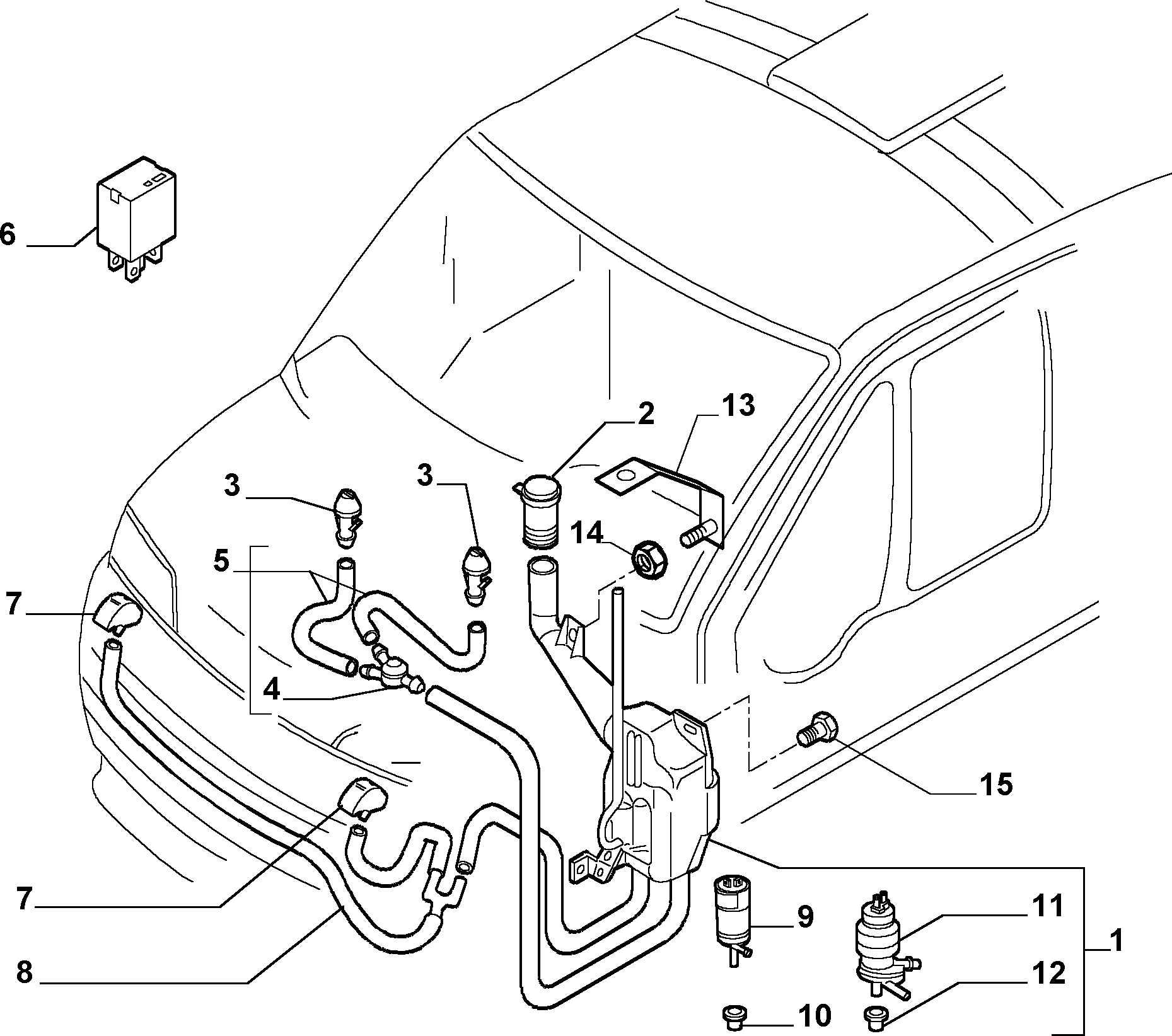 FIAT 11129885 - Relejs, Tuvā gaisma ps1.lv