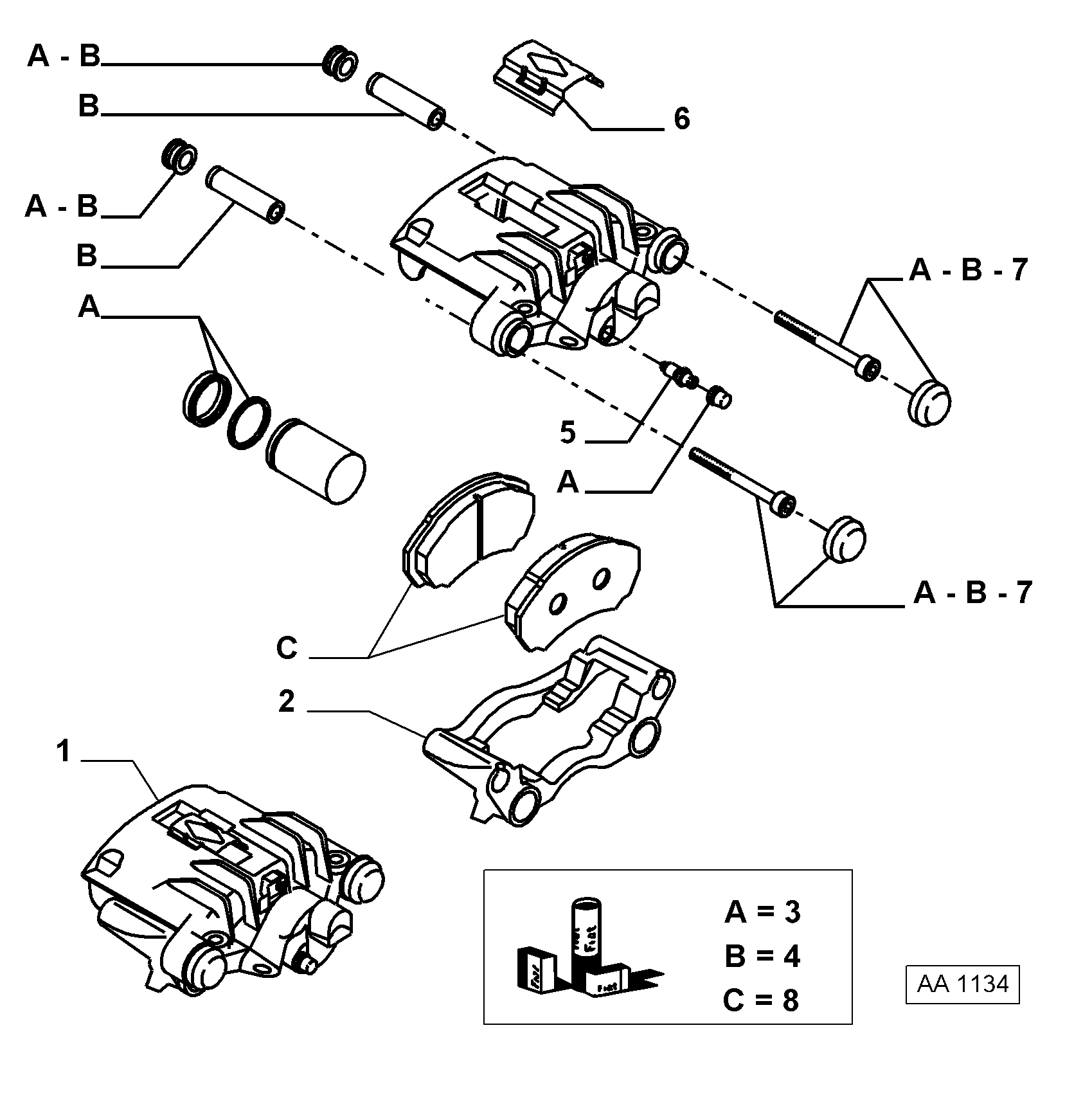 Alfarome/Fiat/Lanci 9949429 - Remkomplekts, Bremžu suports ps1.lv