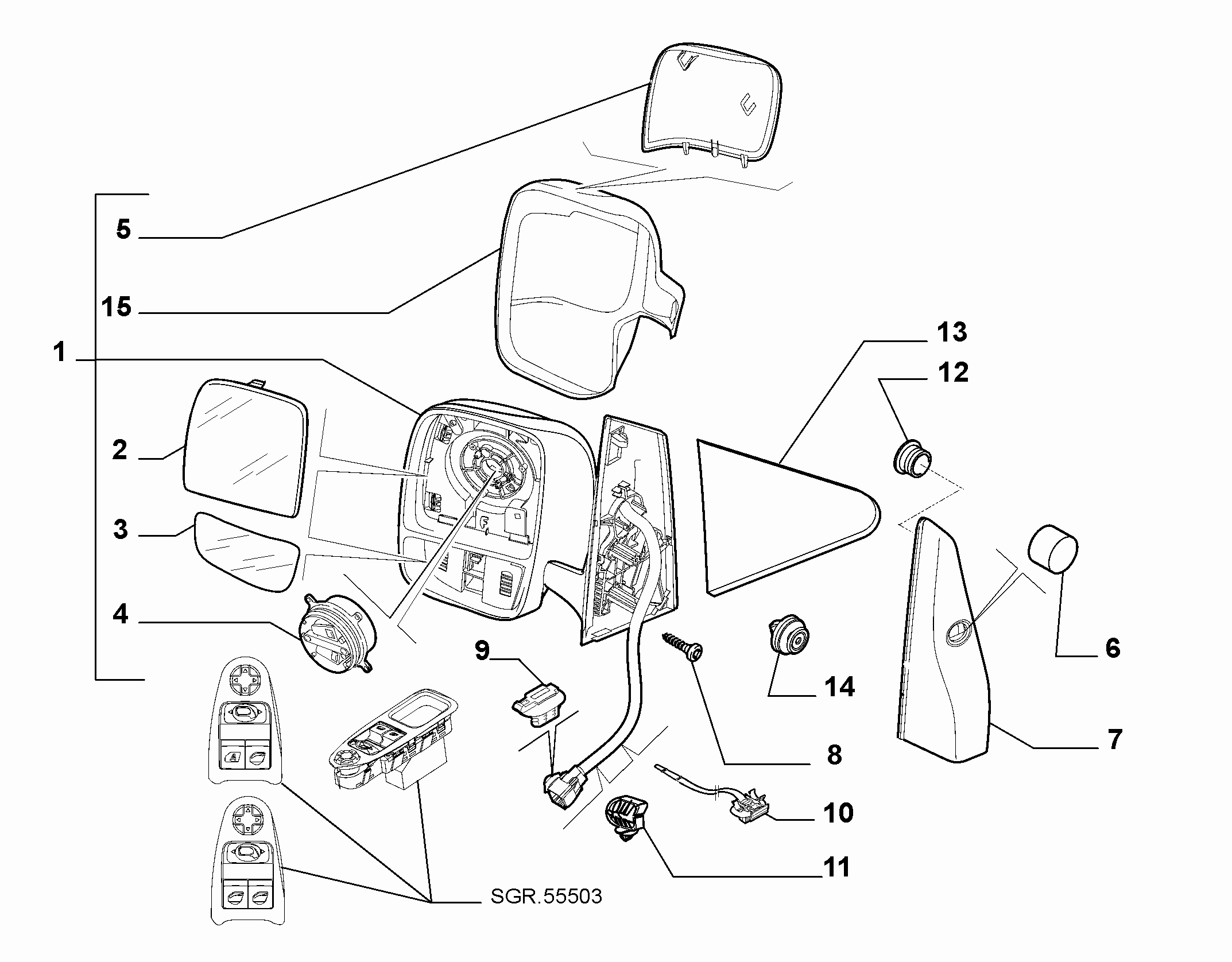 FIAT 9467047877 - Korpuss, Ārējais atpakaļskata spogulis ps1.lv