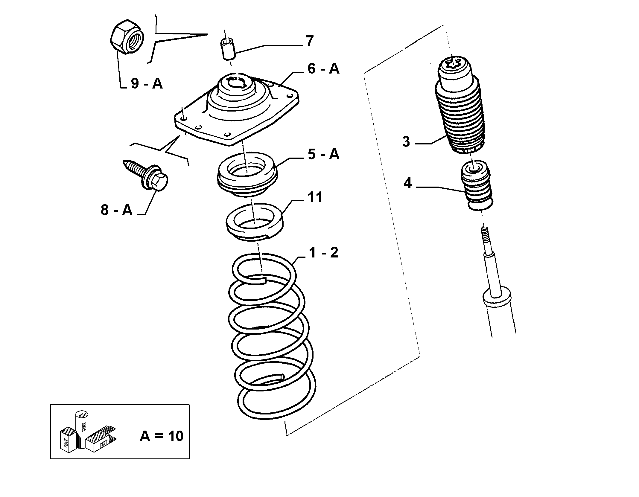 Lancia 1400257380 - Putekļu aizsargkomplekts, Amortizators ps1.lv