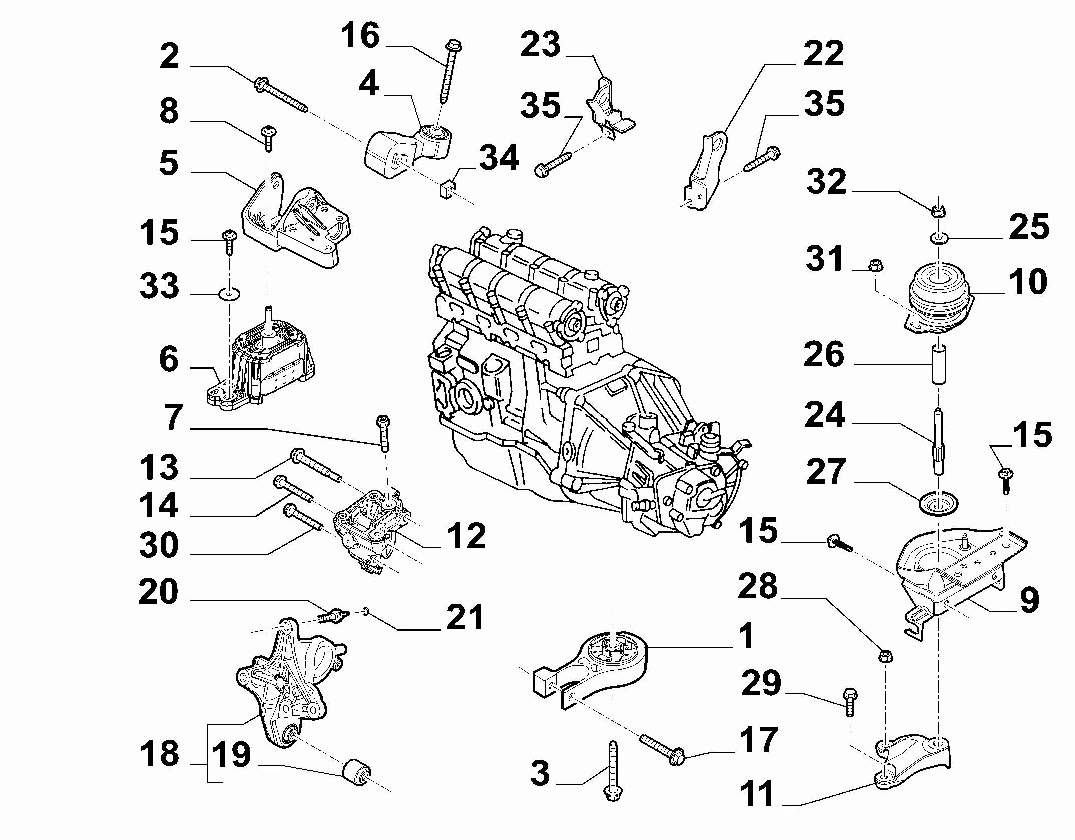 FIAT 9604338880 - Piekare, Dzinējs ps1.lv