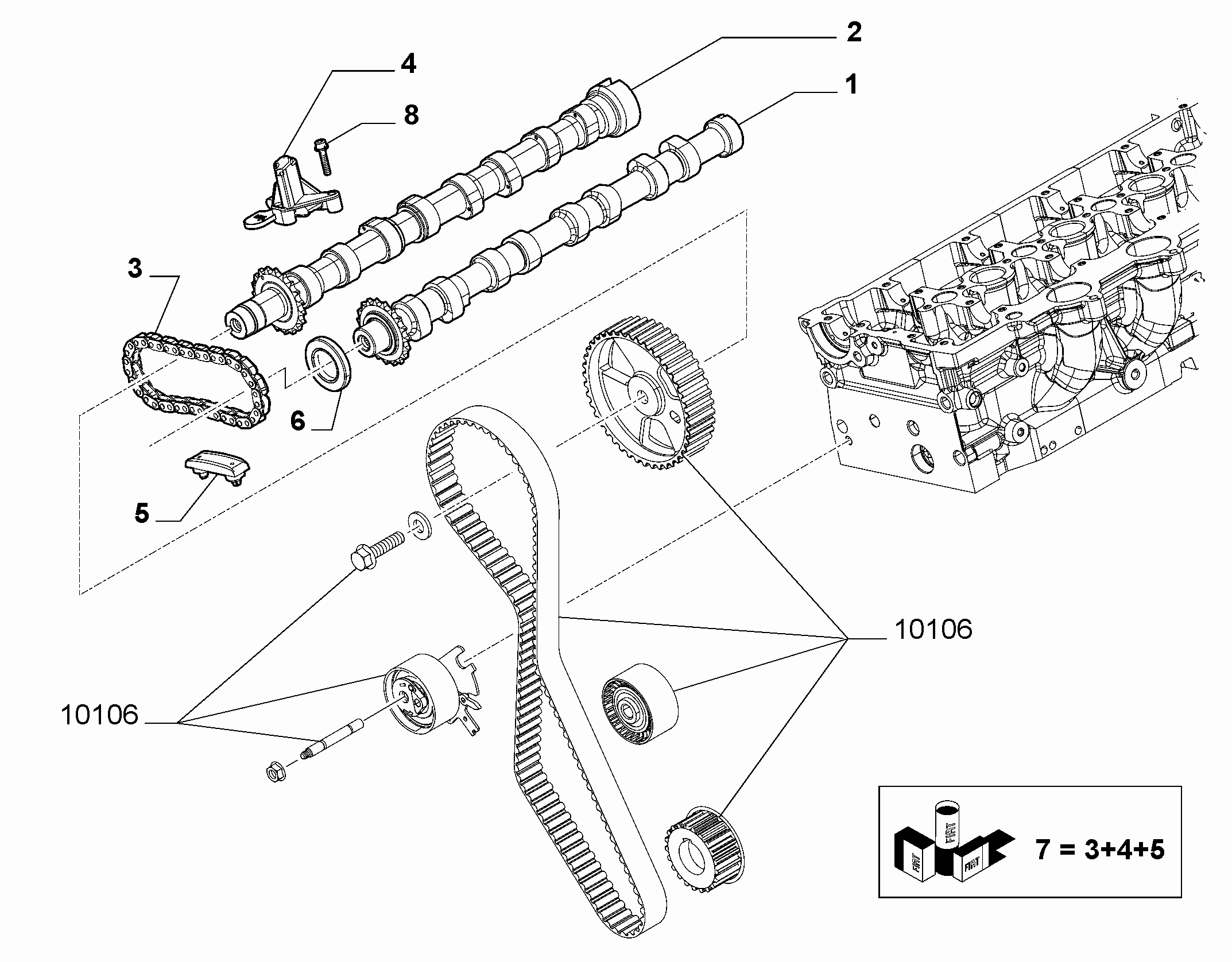 FIAT 9670585180 - CAMSHAFT SUCTION ps1.lv