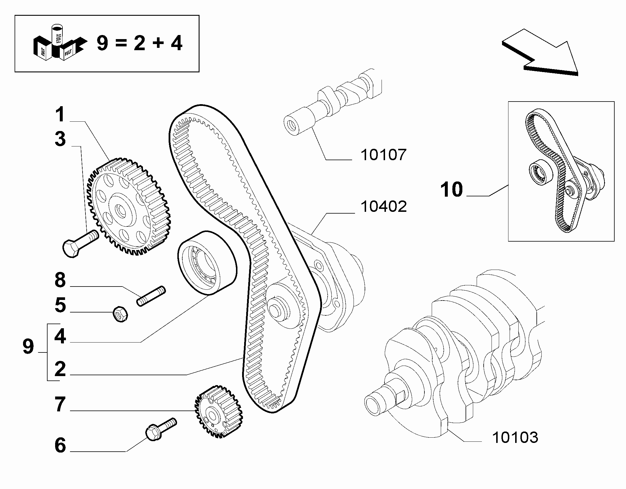 Chrysler 71771575 - Ūdenssūknis + Zobsiksnas komplekts ps1.lv