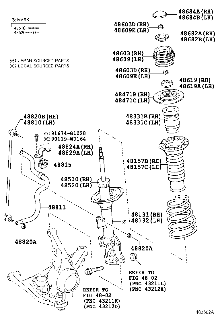 Subaru 48619-52040 - Ritgultnis, Amortizatora statnes balsts ps1.lv