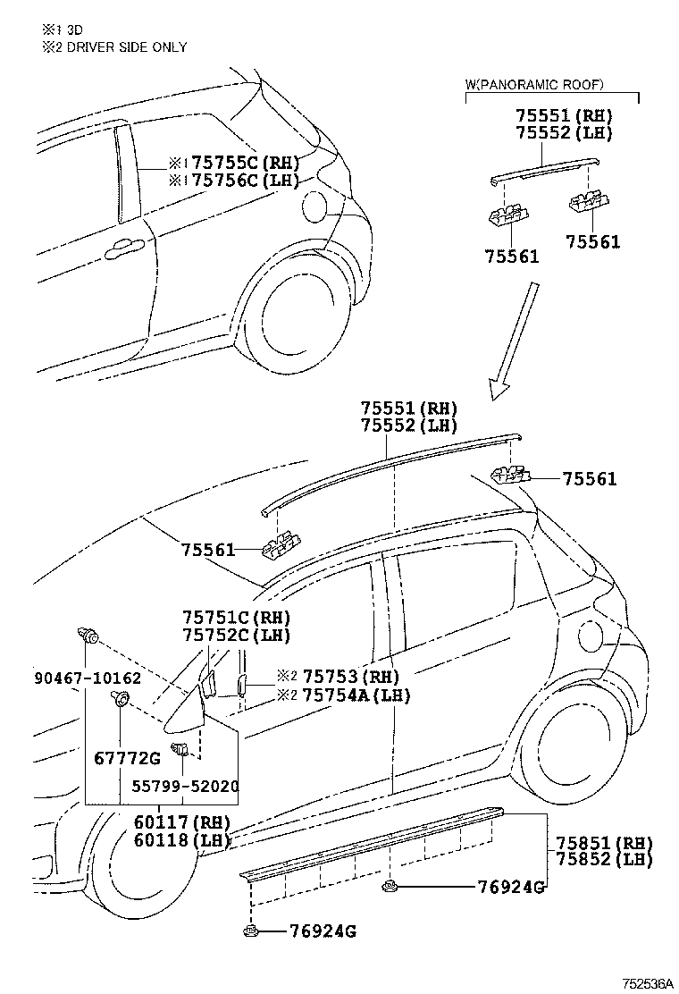 TOYOTA 9046710162 - Moldings / aizsarguzlika ps1.lv