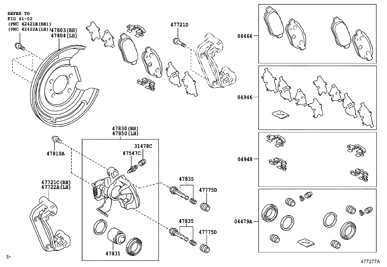 TOYOTA 0447912230 - Remkomplekts, Bremžu suports ps1.lv