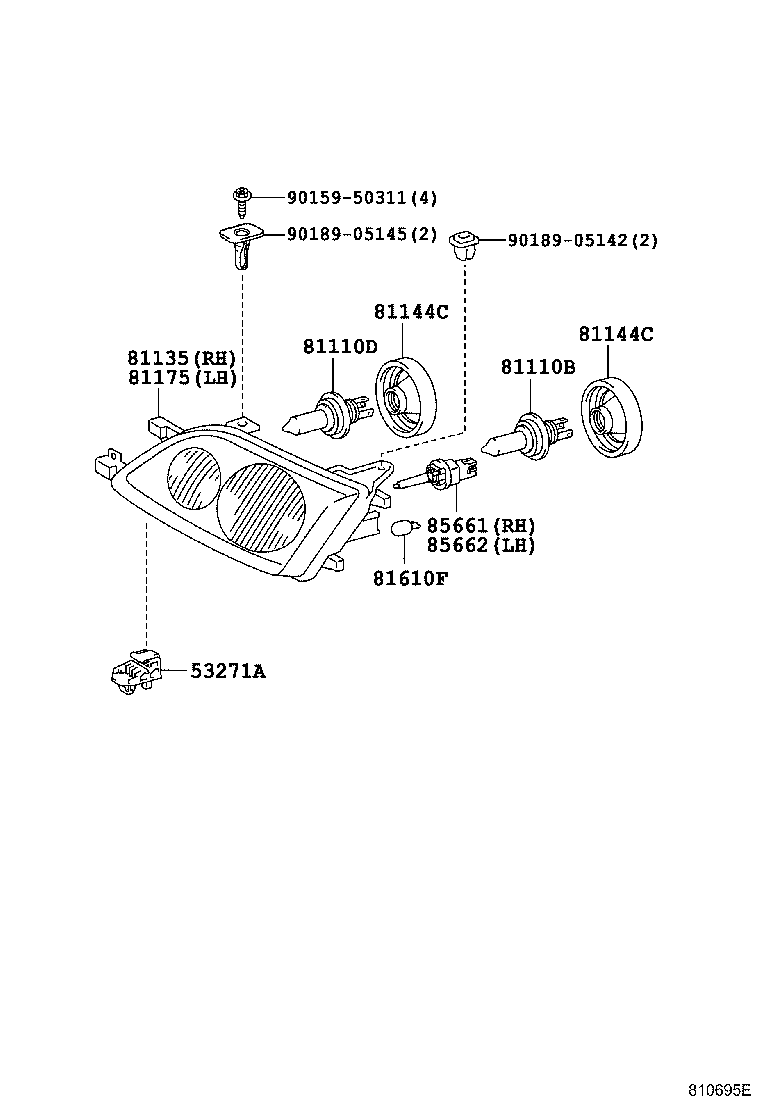 TOYOTA 90080-81067 - Kvēlspuldze, Dienas gaismas lukturis ps1.lv