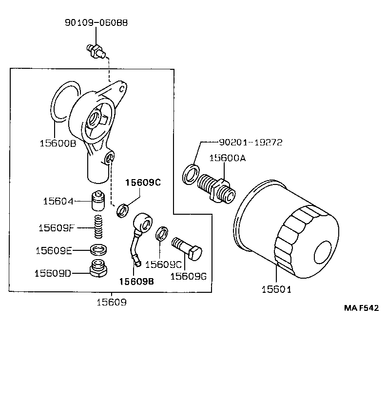 TOYOTA 9091510001 - Eļļas filtrs ps1.lv