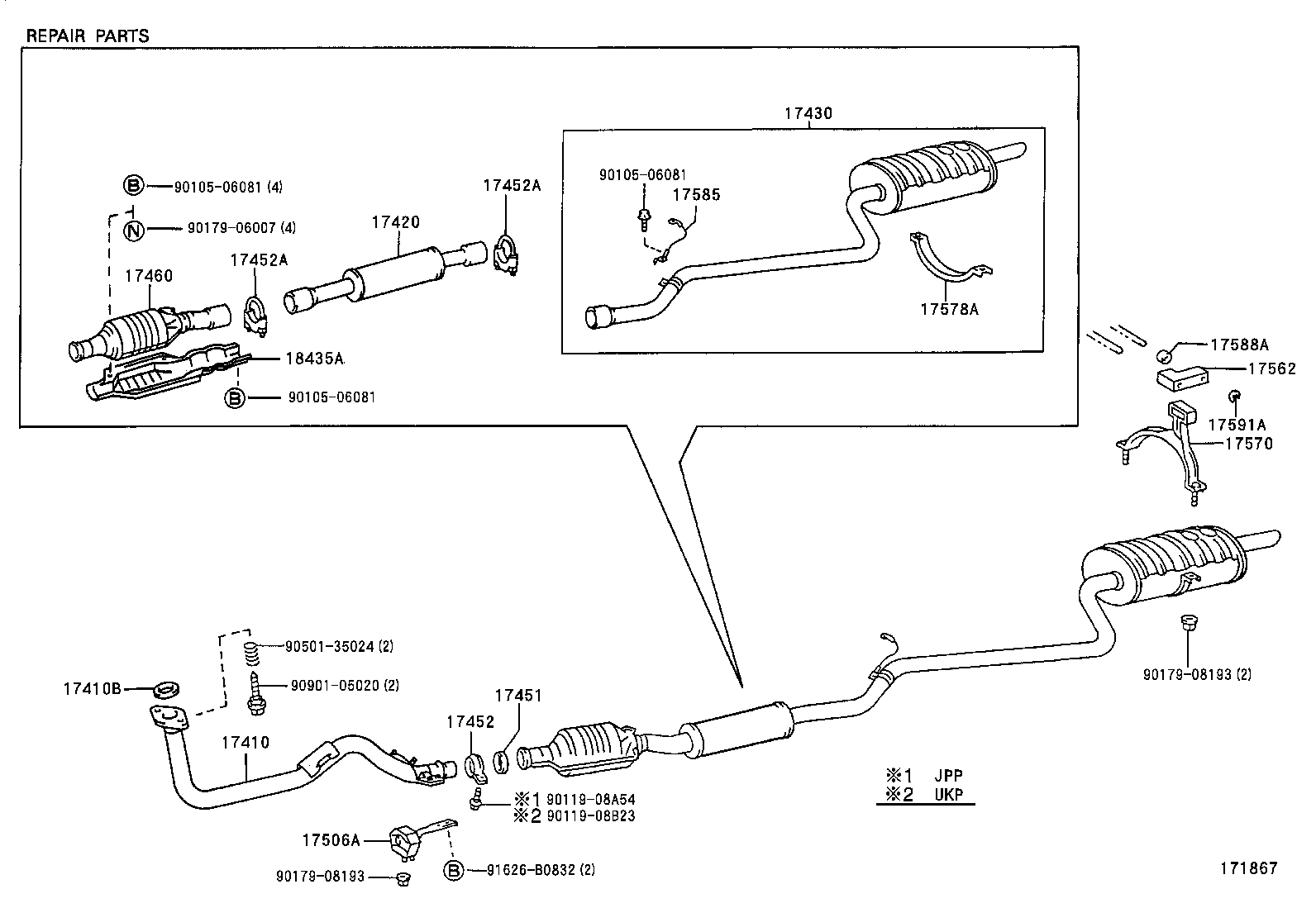 TOYOTA 9091706080 - Blīve, Izplūdes caurule ps1.lv