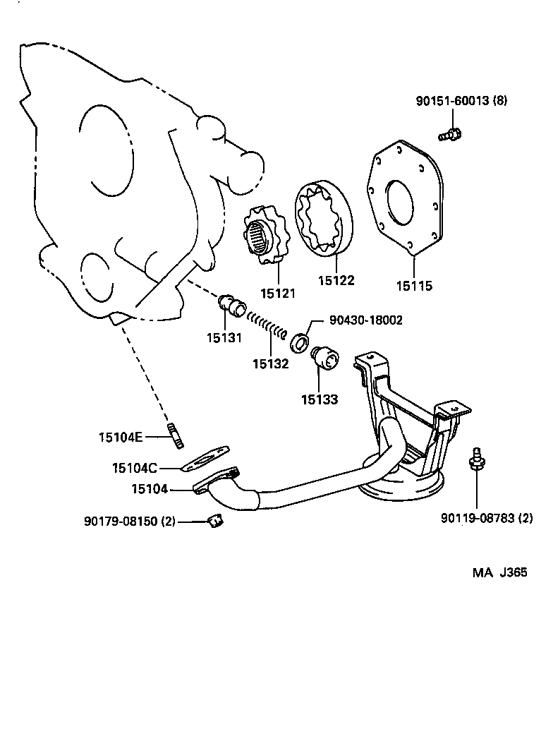 TOYOTA 15131-54010 - Zobratu komplekts, Eļļas sūknis ps1.lv