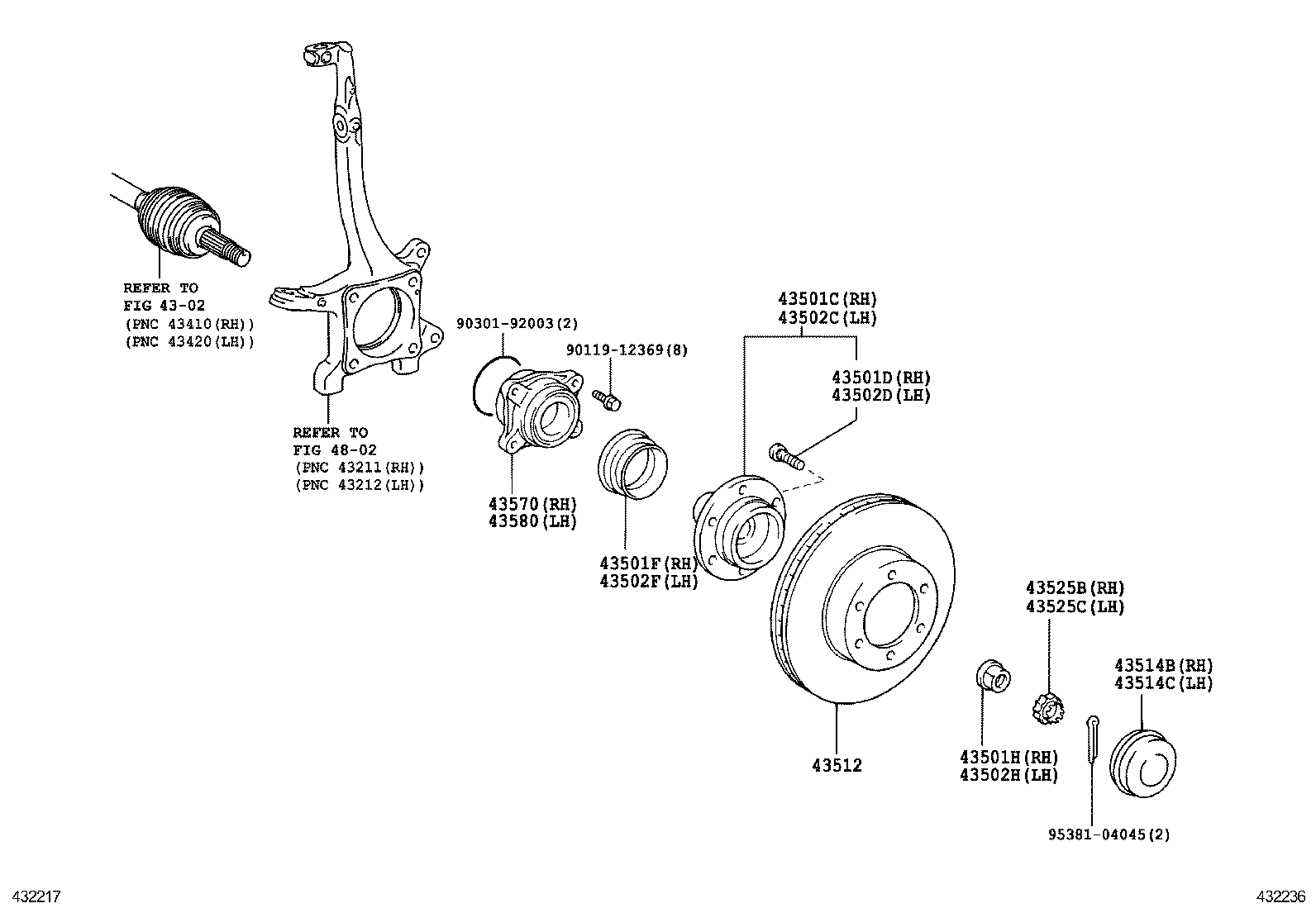 TOYOTA 43570-60011 - Riteņa rumbas gultņa komplekts ps1.lv