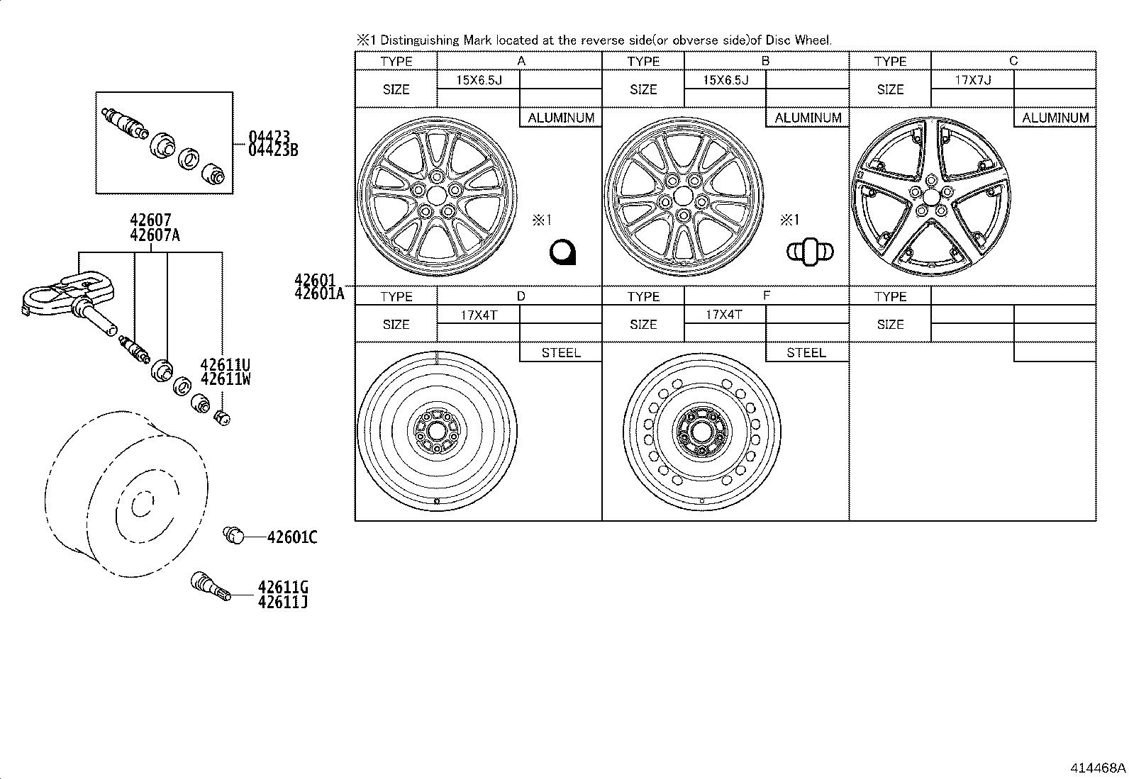 TOYOTA 42607-42021 - Riteņu grieš. ātruma devējs, Riepu spiediena kontroles sist. ps1.lv