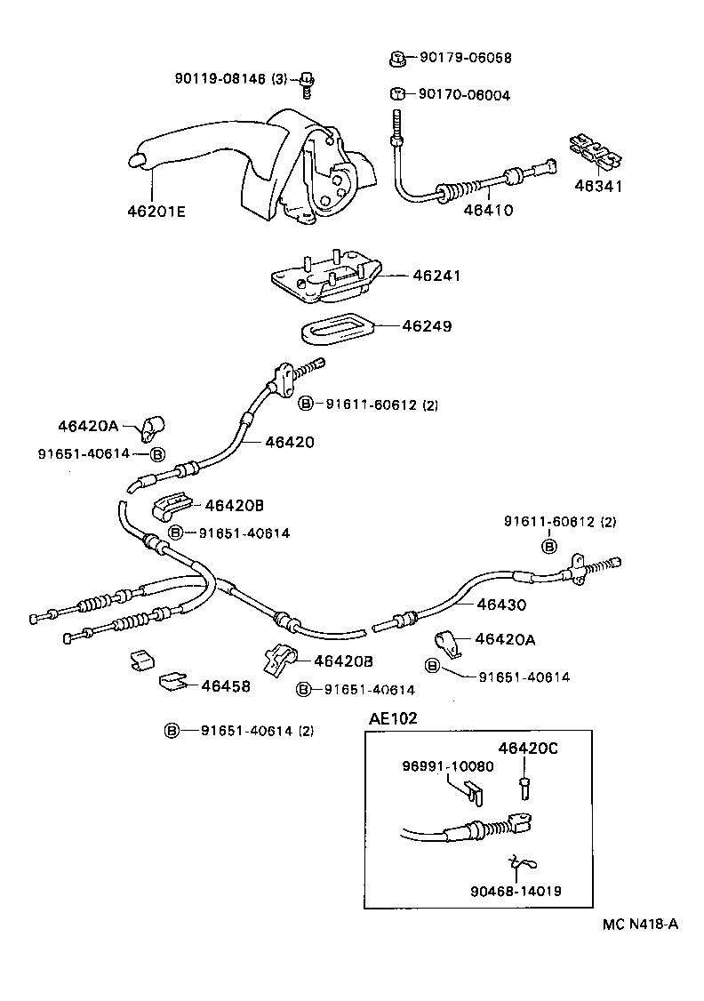 Suzuki 4641012250 - Trose, Stāvbremžu sistēma ps1.lv