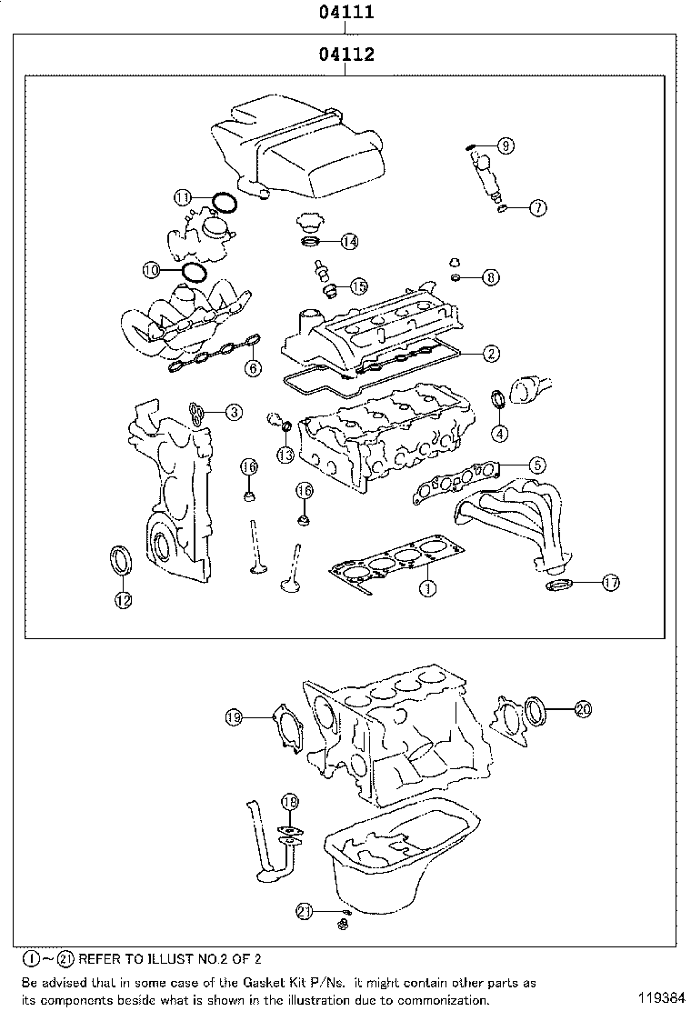 TOYOTA 04112-23040 - Blīvju komplekts, Motora bloka galva ps1.lv