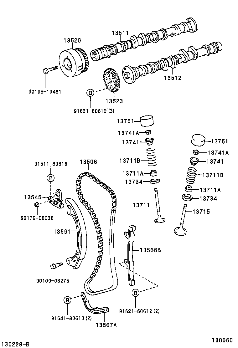 TOYOTA 13545-23010 - Sadales vārpstas piedziņas ķēdes komplekts ps1.lv