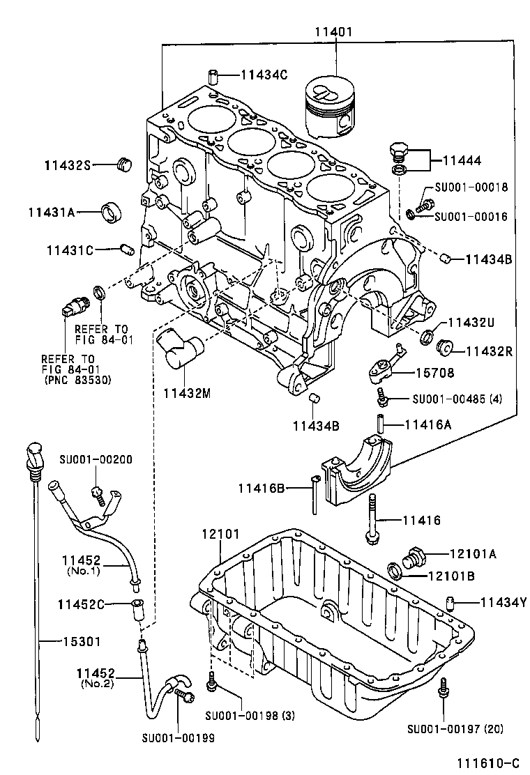 TOYOTA SU001-00187 - Korķis, Eļļas vācele ps1.lv