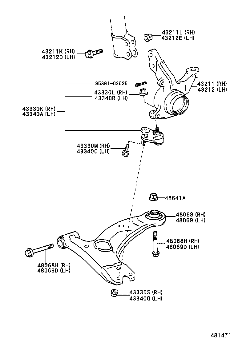 TOYOTA 48068-02020 - Neatkarīgās balstiekārtas svira, Riteņa piekare ps1.lv