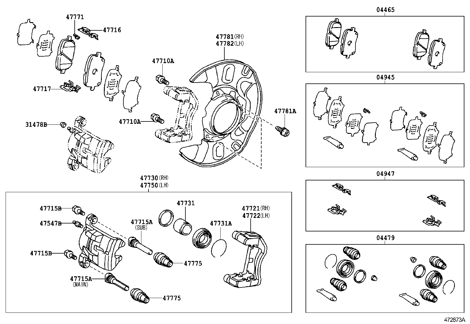 Suzuki 0446502070 - Bremžu uzliku kompl., Disku bremzes ps1.lv