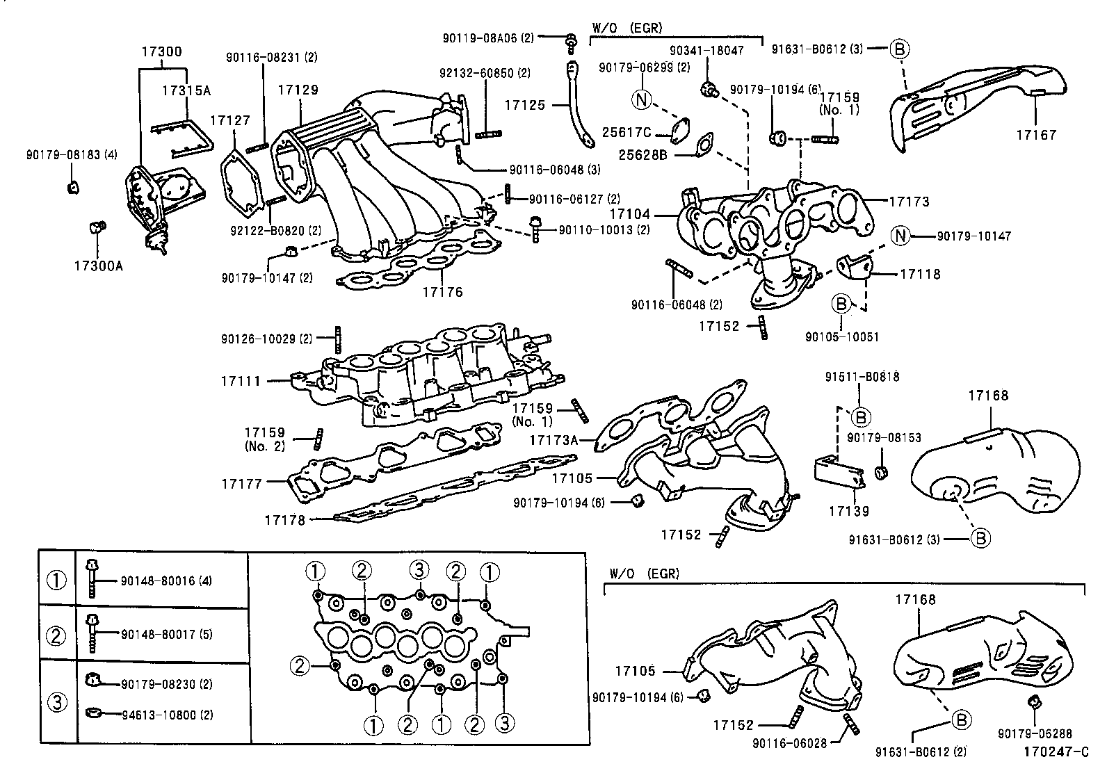 TOYOTA 17173-20010 - Blīve, Izplūdes kolektors ps1.lv