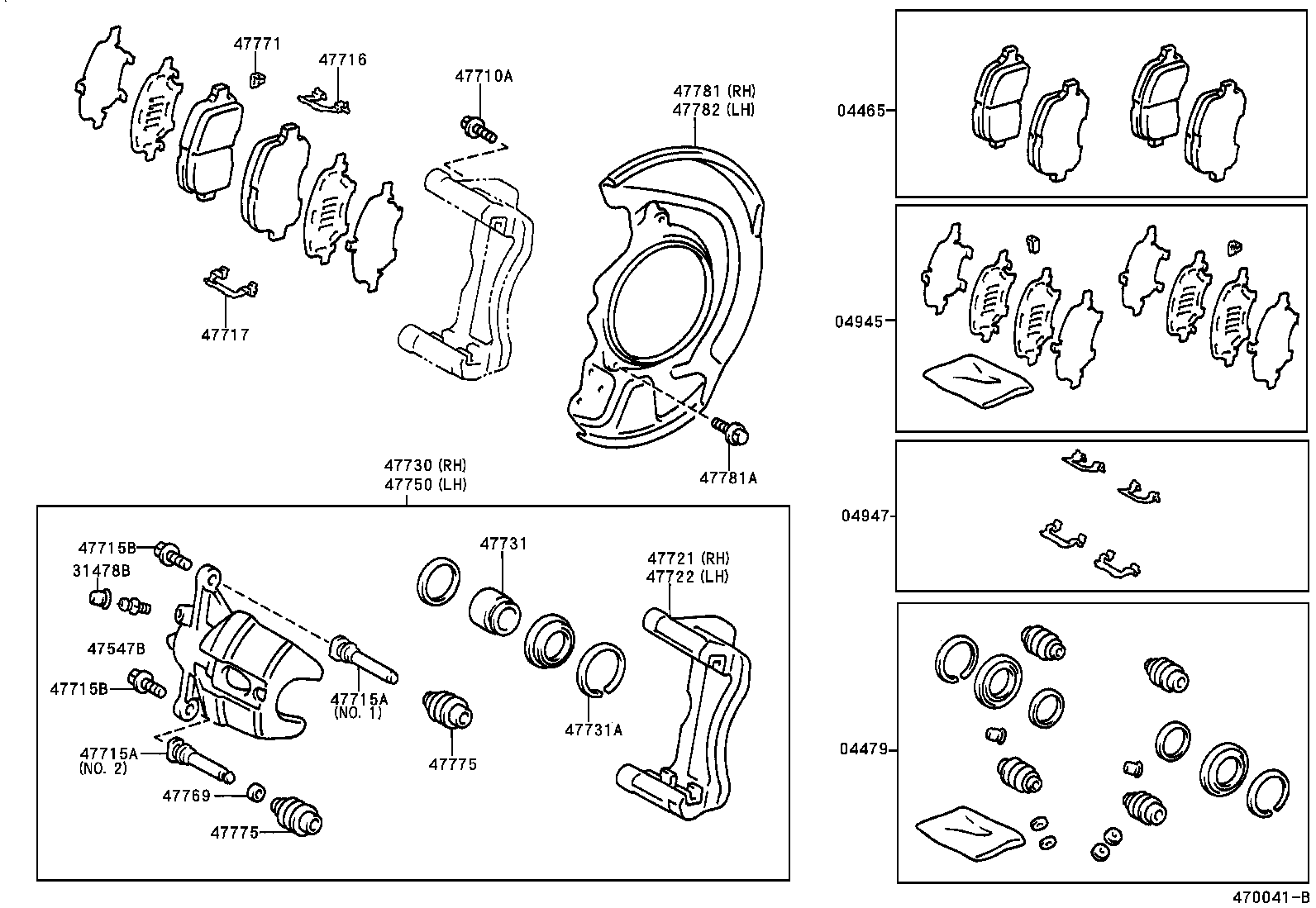 Daihatsu 4775033120 - Remkomplekts, Bremžu suports ps1.lv