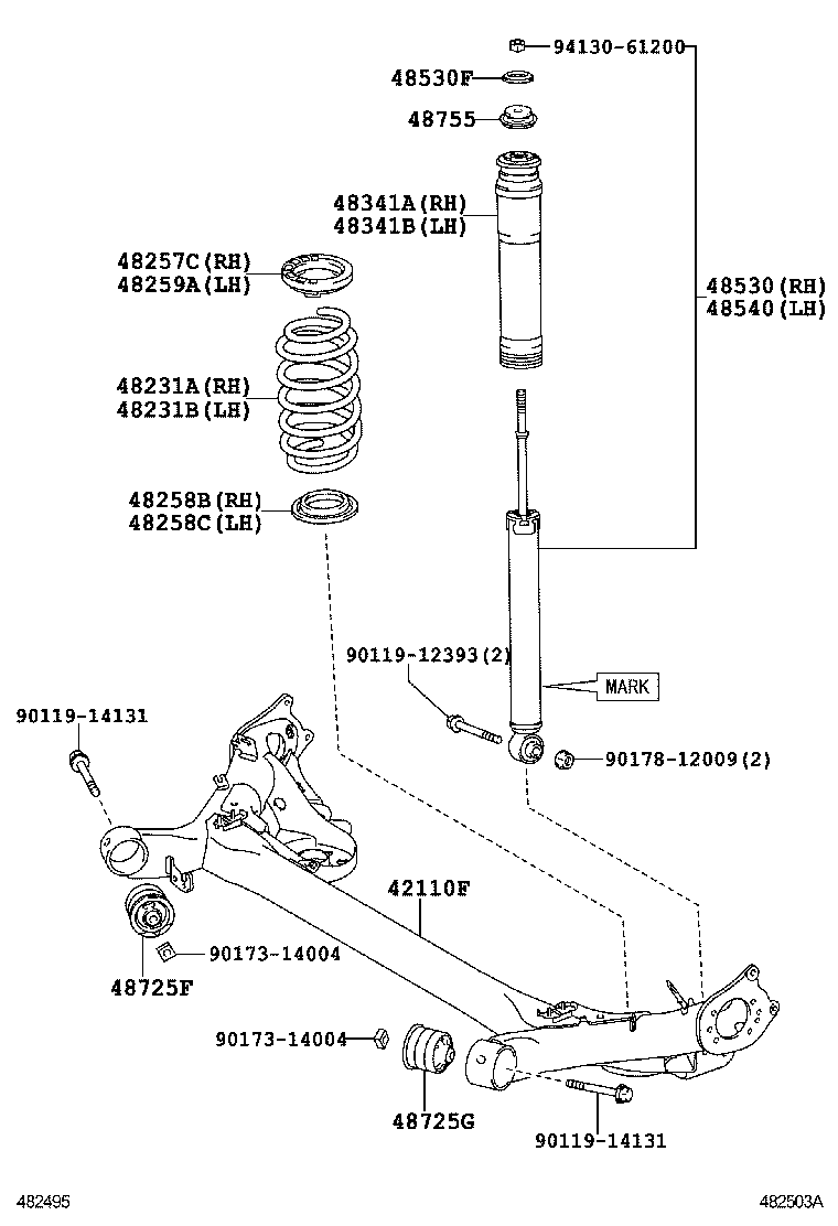 TOYOTA 4853080502 - Amortizators ps1.lv