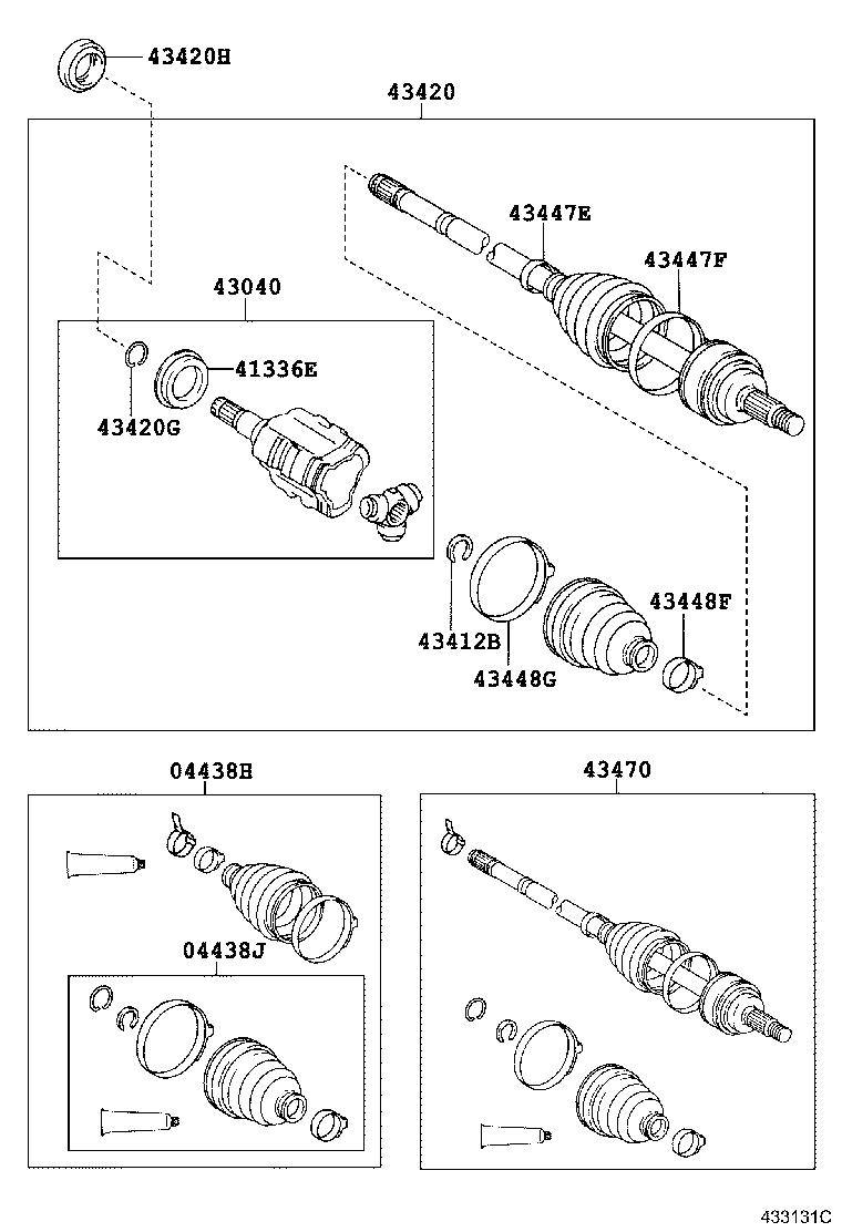 TOYOTA 43470-09Y10 - Šarnīru komplekts, Piedziņas vārpsta ps1.lv