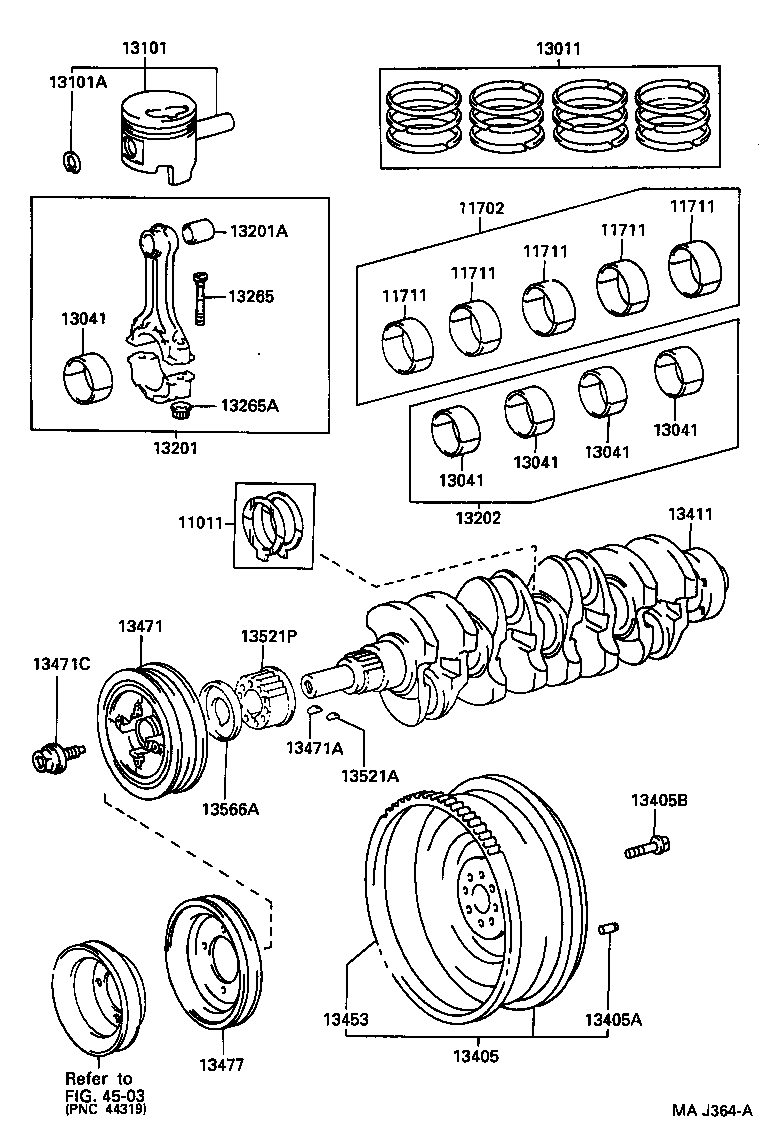 TOYOTA 13401-54040 - Kloķvārpsta ps1.lv