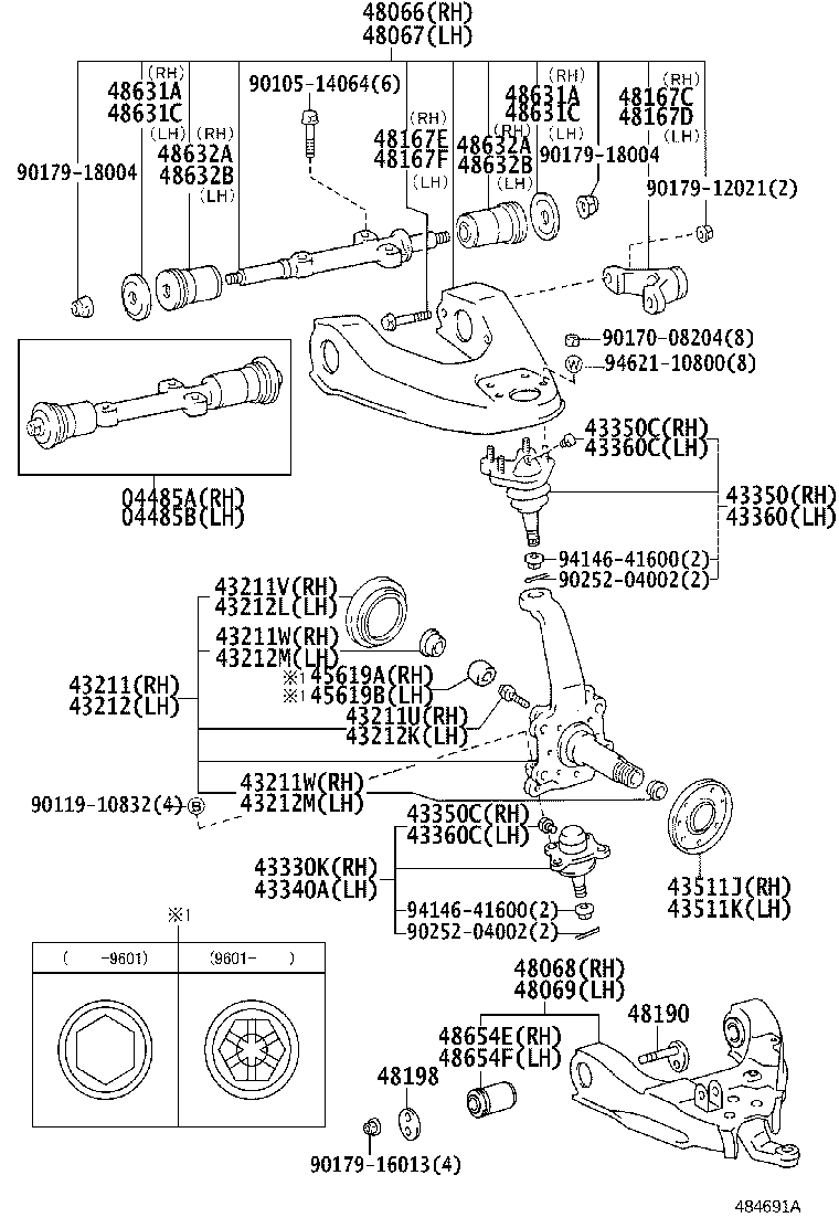 TOYOTA 4806735060 - Neatkarīgās balstiekārtas svira, Riteņa piekare ps1.lv