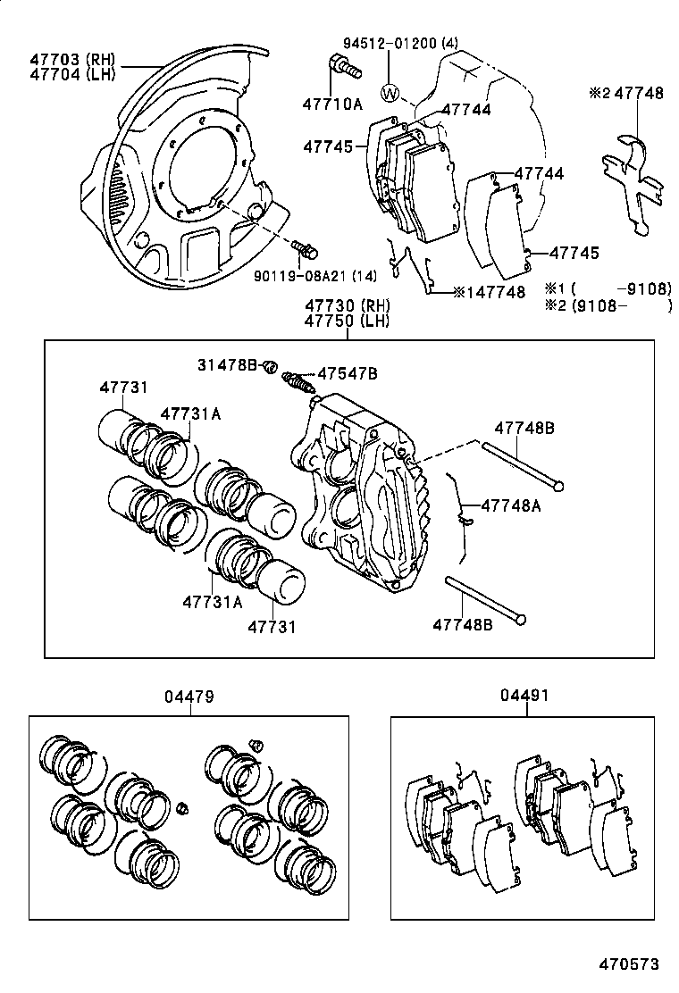 TOYOTA 04491-35240 - Bremžu uzliku kompl., Disku bremzes ps1.lv